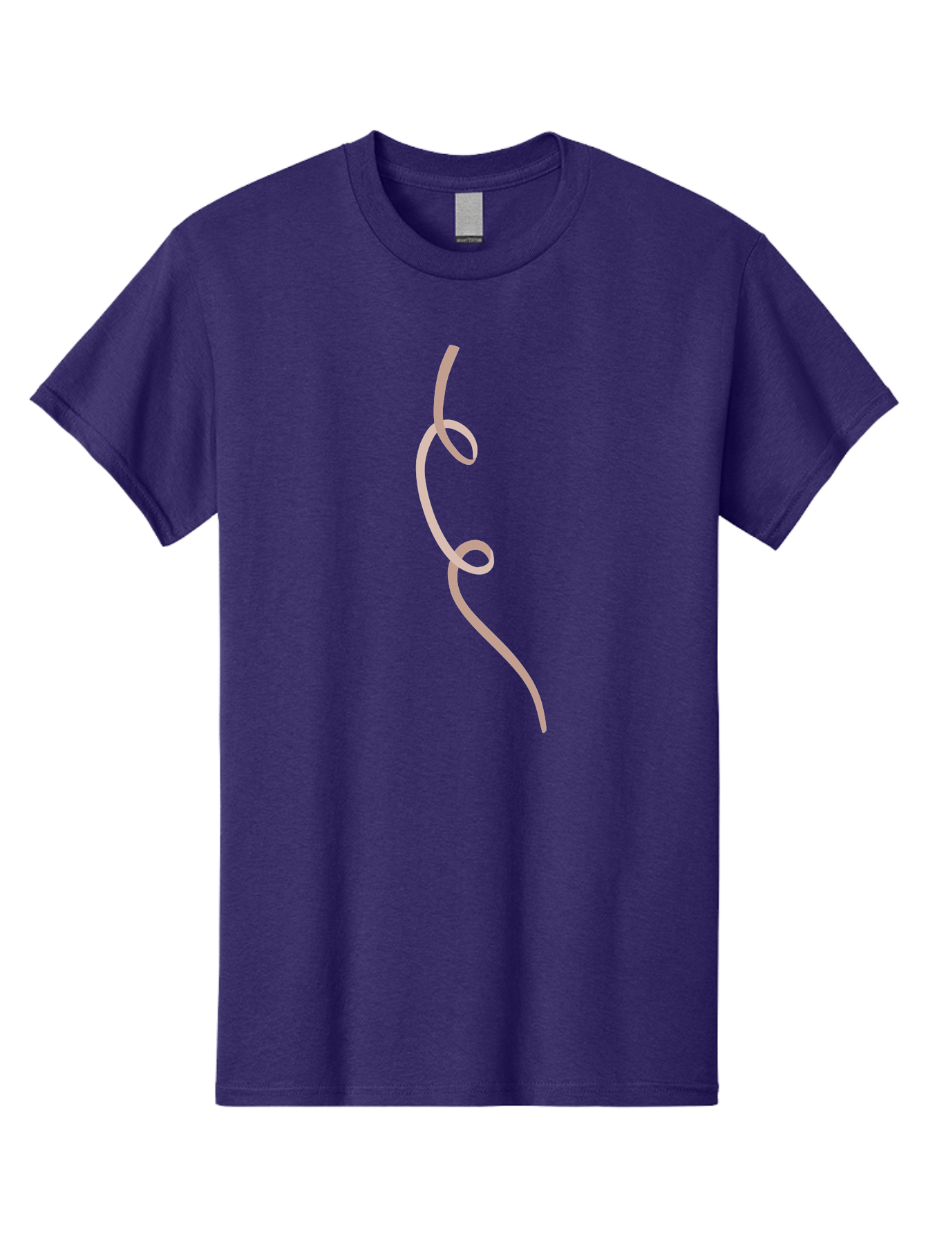 Pink-Curved-Line Men'S Graphic Tee, 100% Cotton, Comfortable Casual Summer Wear, Machine Washable, Pink Ribbon, Flowing Design, Elegant Curve, Whimsical Shape, Abstract Art, Minimalist Illustration, Soft Pink Hue, Decorative Element Aac073