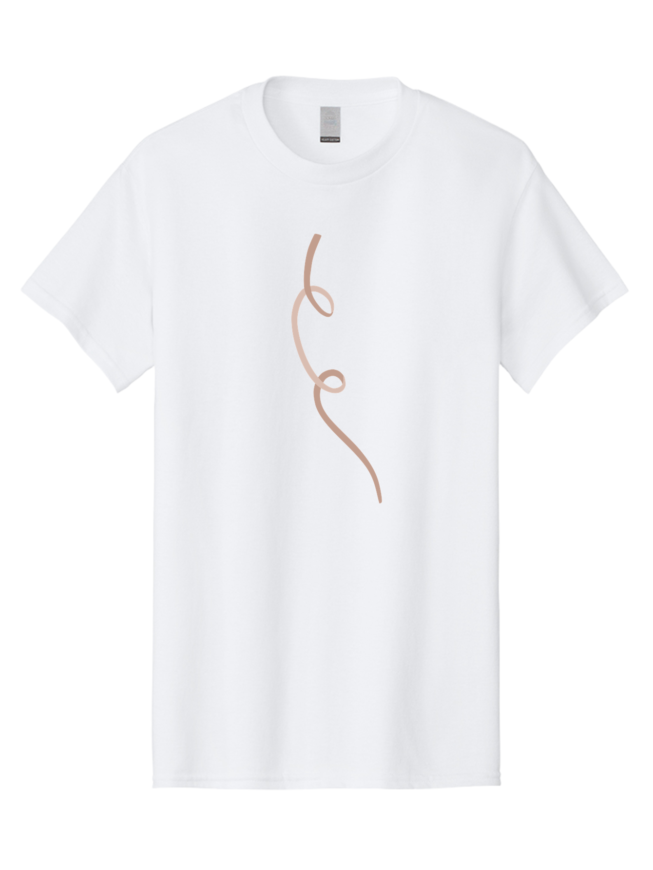 Pink-Curved-Line Men'S Graphic Tee, 100% Cotton, Comfortable Casual Summer Wear, Machine Washable, Pink Ribbon, Flowing Design, Elegant Curve, Whimsical Shape, Abstract Art, Minimalist Illustration, Soft Pink Hue, Decorative Element Aac073