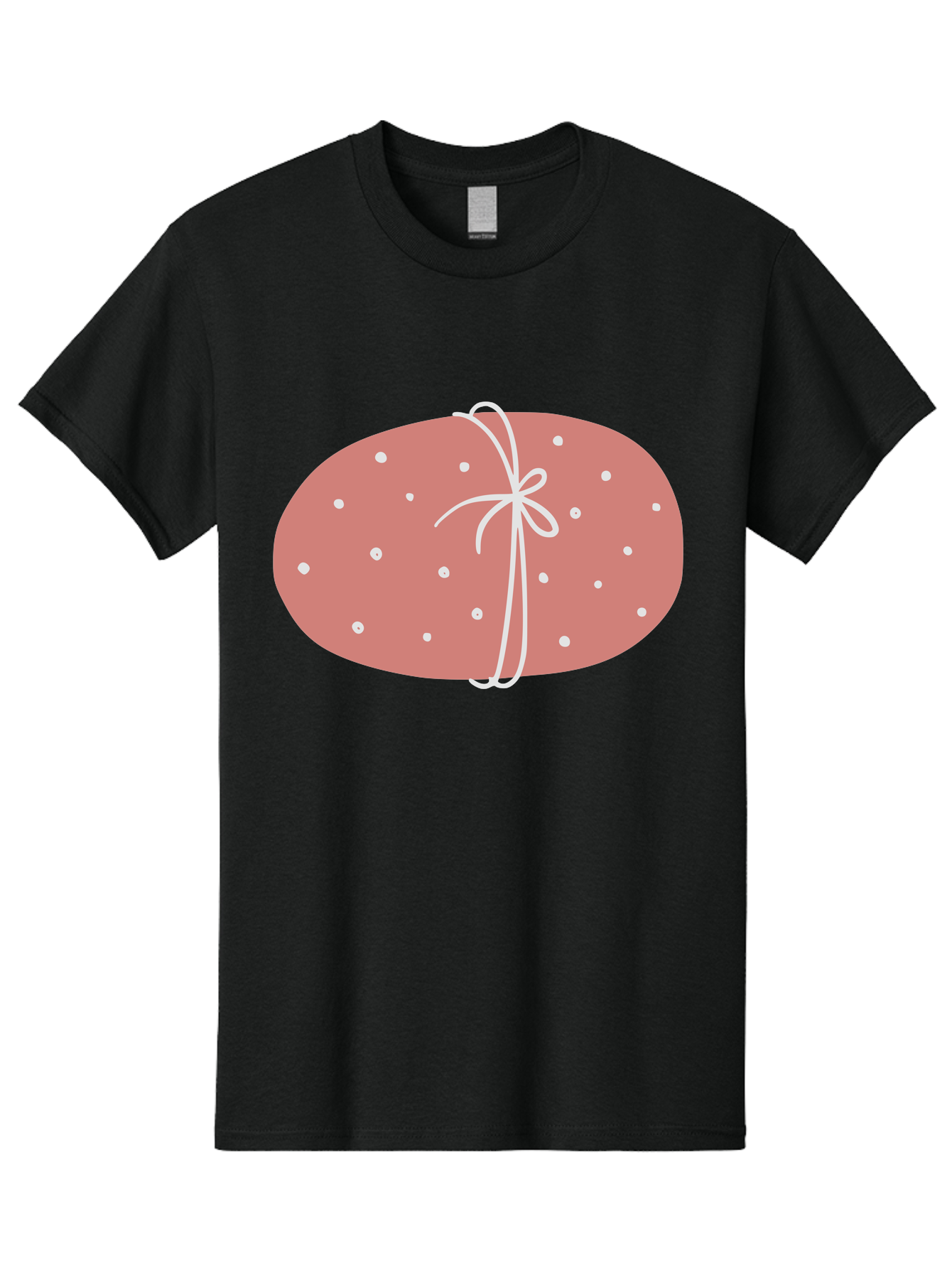 Pink-Gift Men'S Graphic Tee, 100% Cotton, Comfortable Casual Summer Wear, Machine Washable, Oval Gift, Pink Wrapping, White Polka Dots, Ribbon Bow, Gift Wrapping, Present, Festive Design, Celebratory Theme, Decorative Element, Charming Gift Aac074