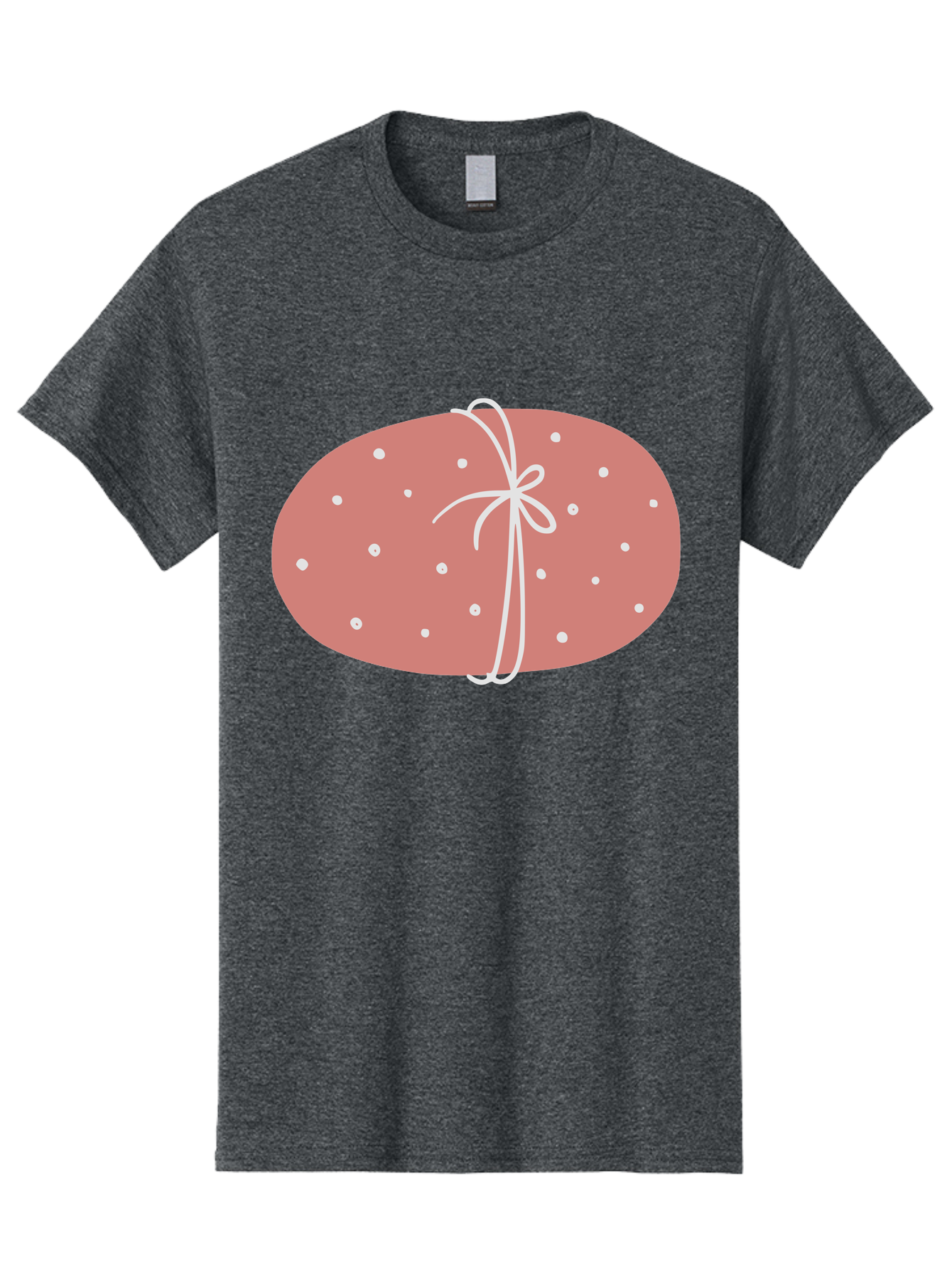 Pink-Gift Men'S Graphic Tee, 100% Cotton, Comfortable Casual Summer Wear, Machine Washable, Oval Gift, Pink Wrapping, White Polka Dots, Ribbon Bow, Gift Wrapping, Present, Festive Design, Celebratory Theme, Decorative Element, Charming Gift Aac074