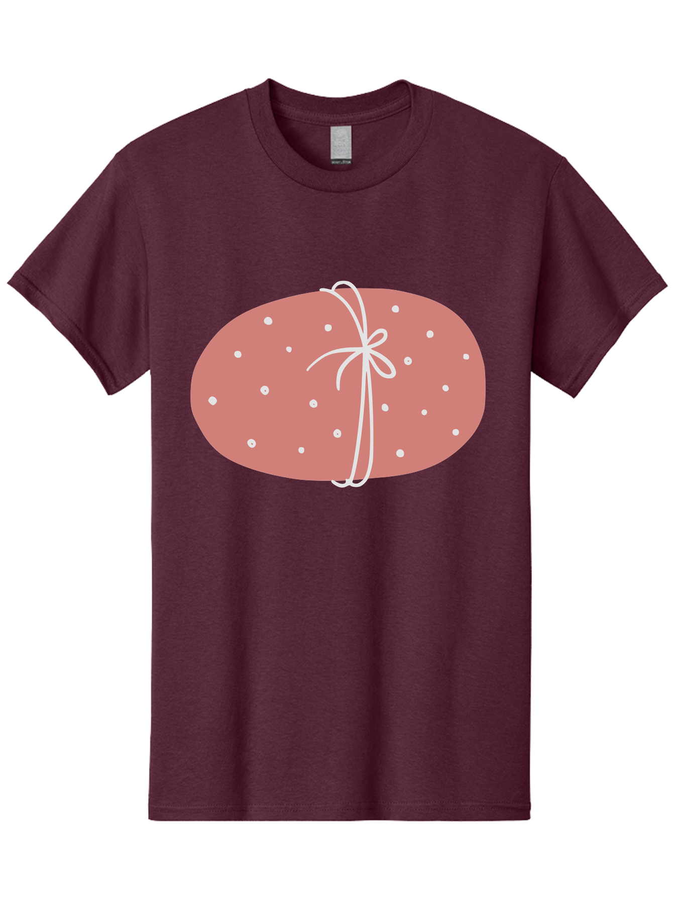 Pink-Gift Men'S Graphic Tee, 100% Cotton, Comfortable Casual Summer Wear, Machine Washable, Oval Gift, Pink Wrapping, White Polka Dots, Ribbon Bow, Gift Wrapping, Present, Festive Design, Celebratory Theme, Decorative Element, Charming Gift Aac074