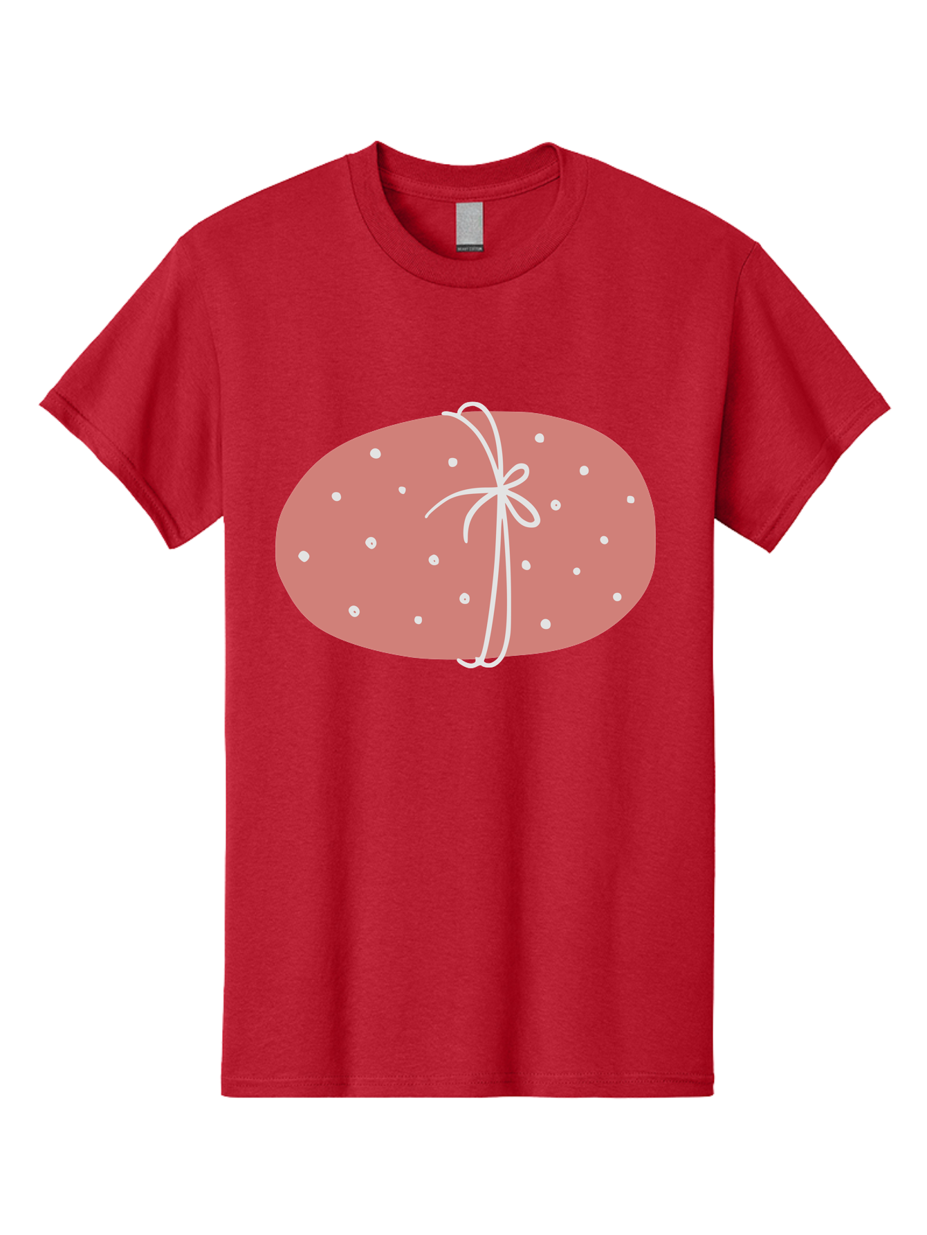 Pink-Gift Men'S Graphic Tee, 100% Cotton, Comfortable Casual Summer Wear, Machine Washable, Oval Gift, Pink Wrapping, White Polka Dots, Ribbon Bow, Gift Wrapping, Present, Festive Design, Celebratory Theme, Decorative Element, Charming Gift Aac074