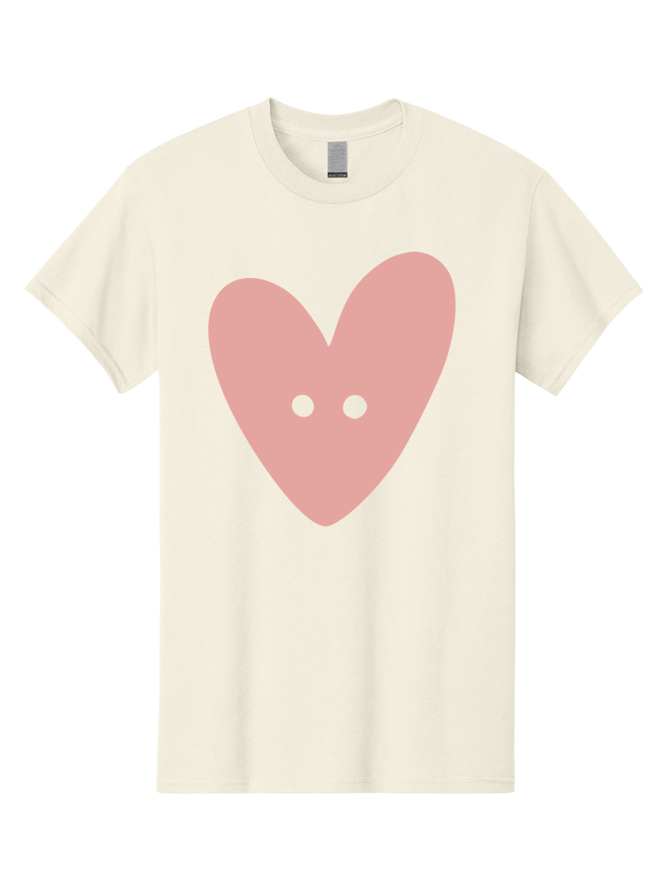 Pink-Heart-Button Men'S Graphic Tee, 100% Cotton, Comfortable Casual Summer Wear, Machine Washable, Heart Symbol, Pink Icon, Love Emblem, Cute Design, Simple Illustration, Minimalist Art Aac075