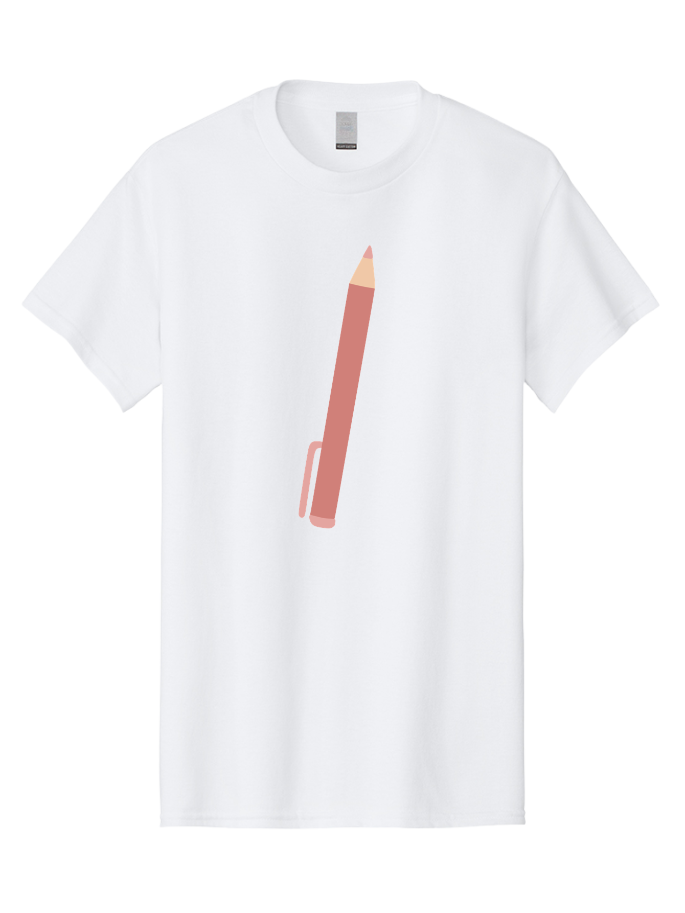 Pink-Pencil Men'S Graphic Tee, 100% Cotton, Comfortable Casual Summer Wear, Machine Washable, Pink Pen, Drawing Tool, Writing Instrument, Office Supplies, Stationery, Creative Writing, Artwork, Graphic Design Aac078