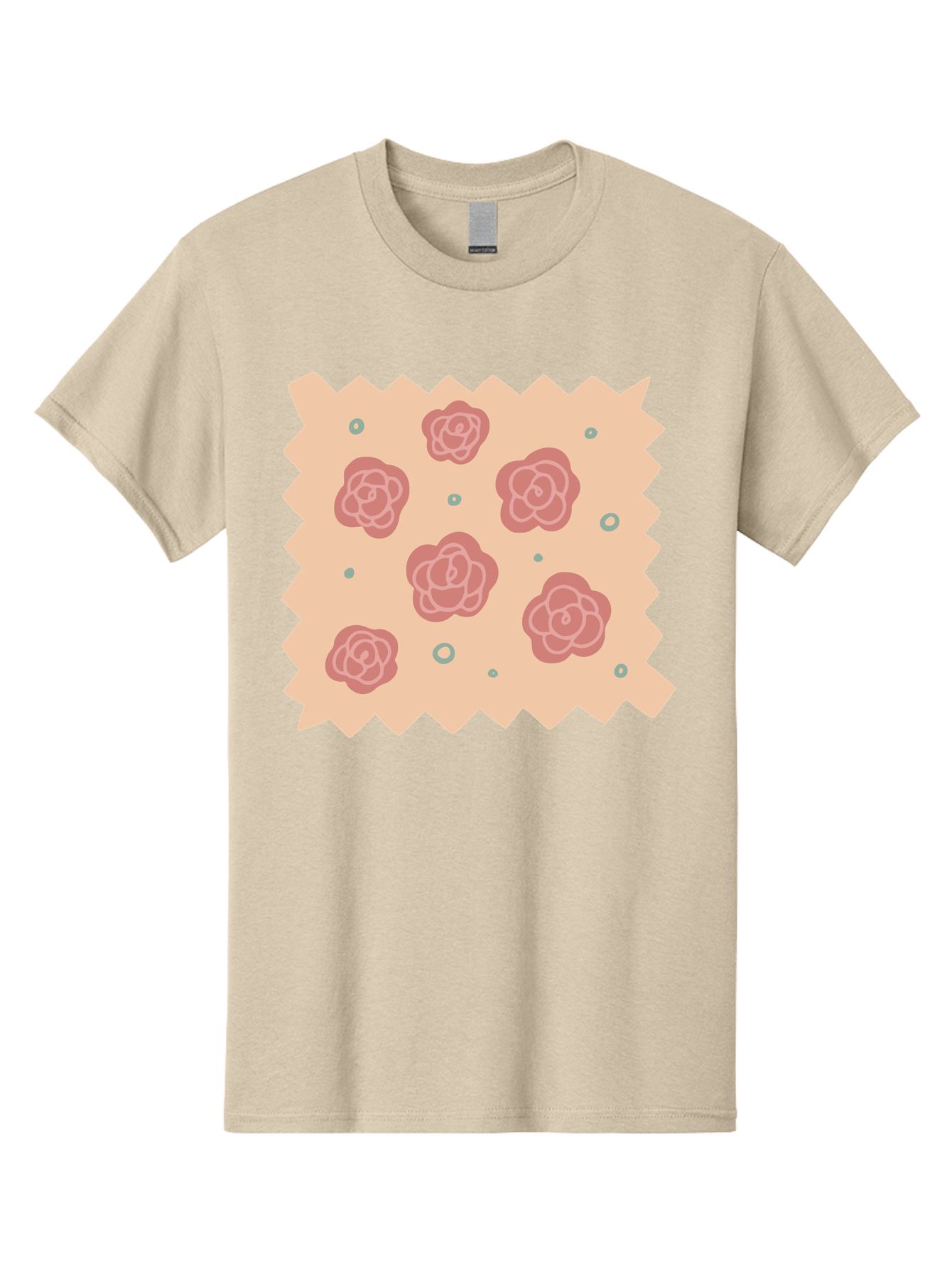 Pink-Roses Men'S Graphic Tee, 100% Cotton, Comfortable Casual Summer Wear, Machine Washable, Pink Roses, White Outlines, Floral Pattern, Decorative Design, Abstract Flowers, Elegant Graphics, Minimalist Art Aac079
