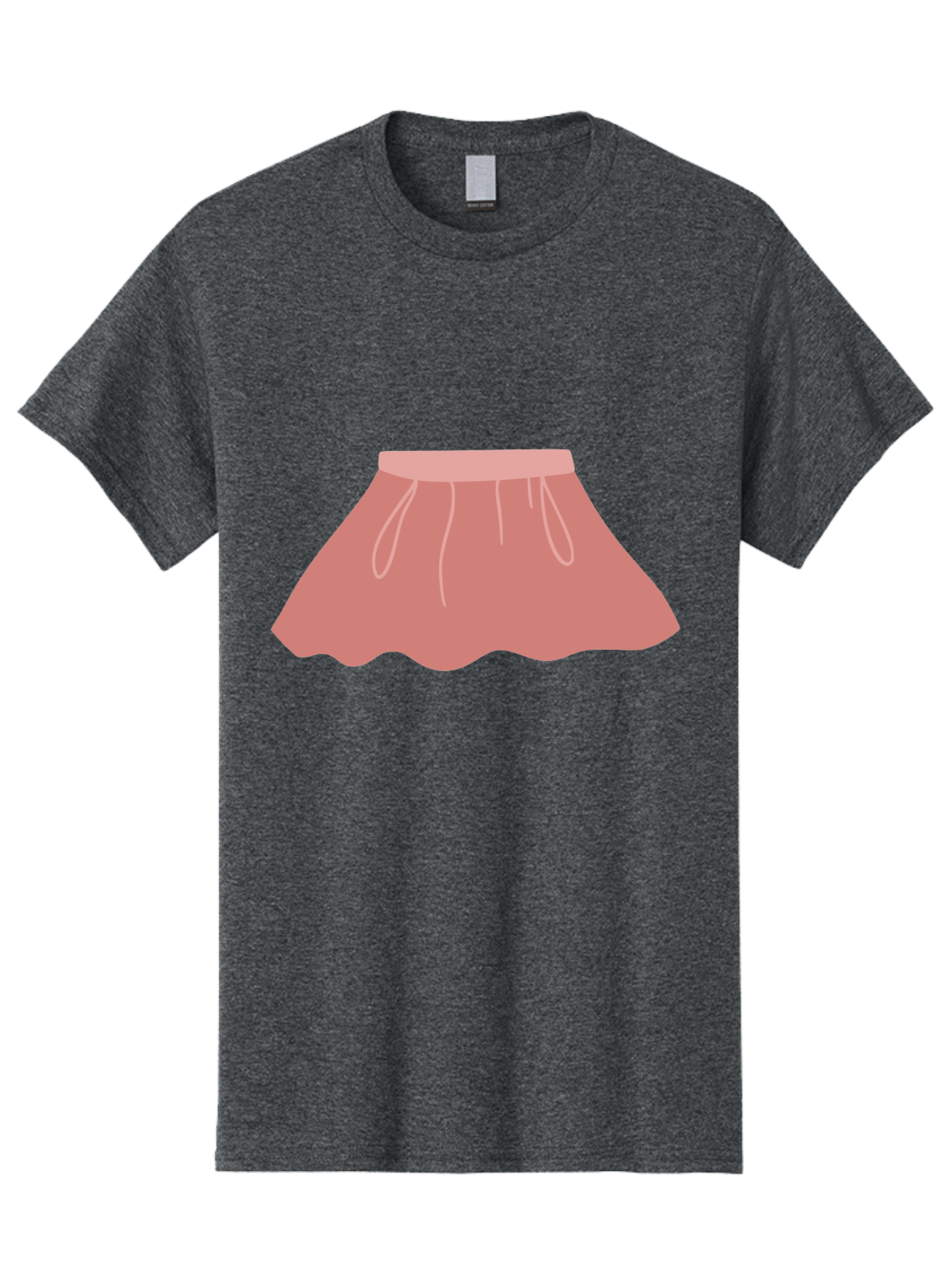 Pink-Skirt Men'S Graphic Tee, 100% Cotton, Comfortable Casual Summer Wear, Machine Washable, Pink Skirt, Women'S Fashion, Clothing Illustration, Simple Design, Pastel Colors, Minimalist Style, Fashion Graphics, Women'S Clothing Aac080