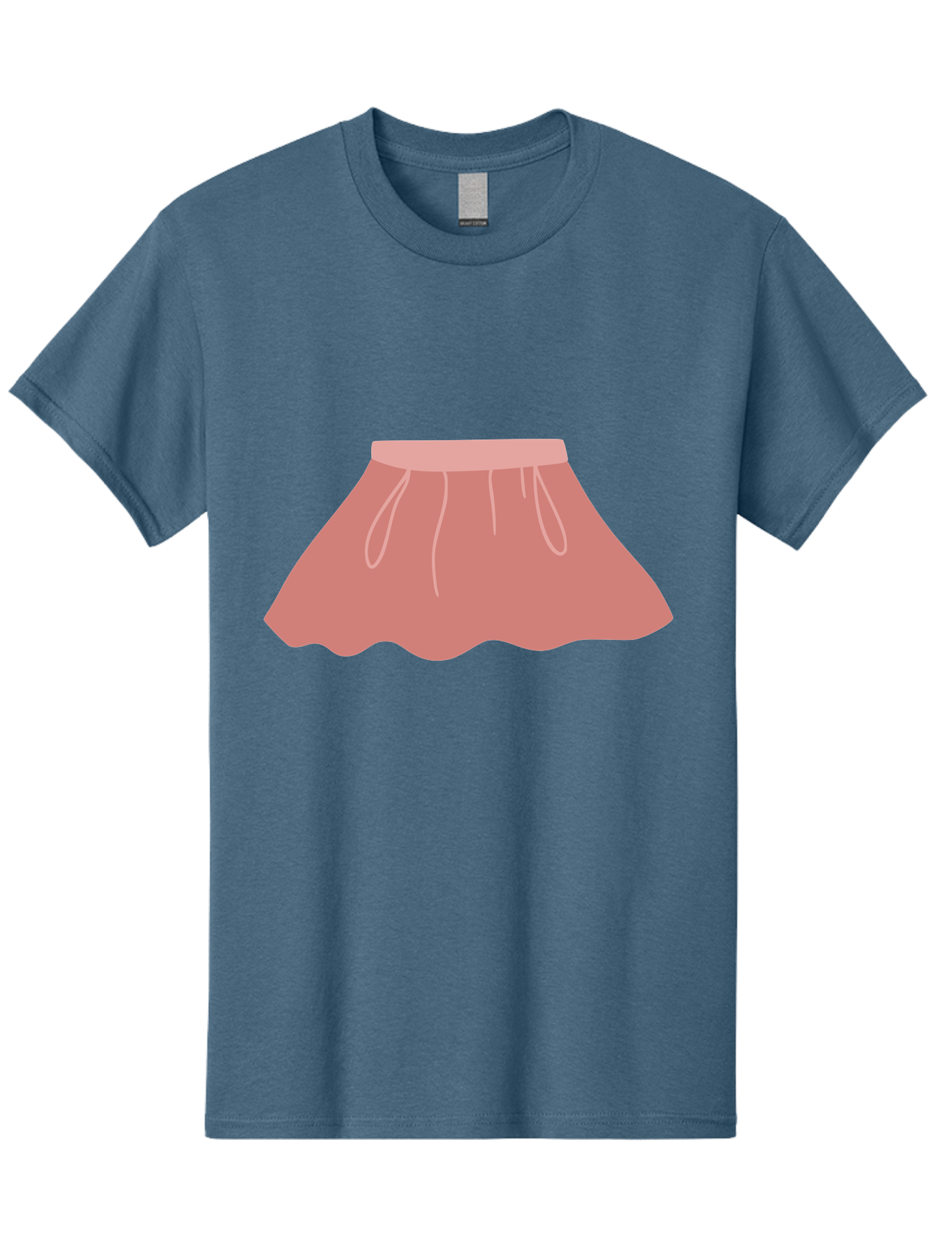 Pink-Skirt Men'S Graphic Tee, 100% Cotton, Comfortable Casual Summer Wear, Machine Washable, Pink Skirt, Women'S Fashion, Clothing Illustration, Simple Design, Pastel Colors, Minimalist Style, Fashion Graphics, Women'S Clothing Aac080