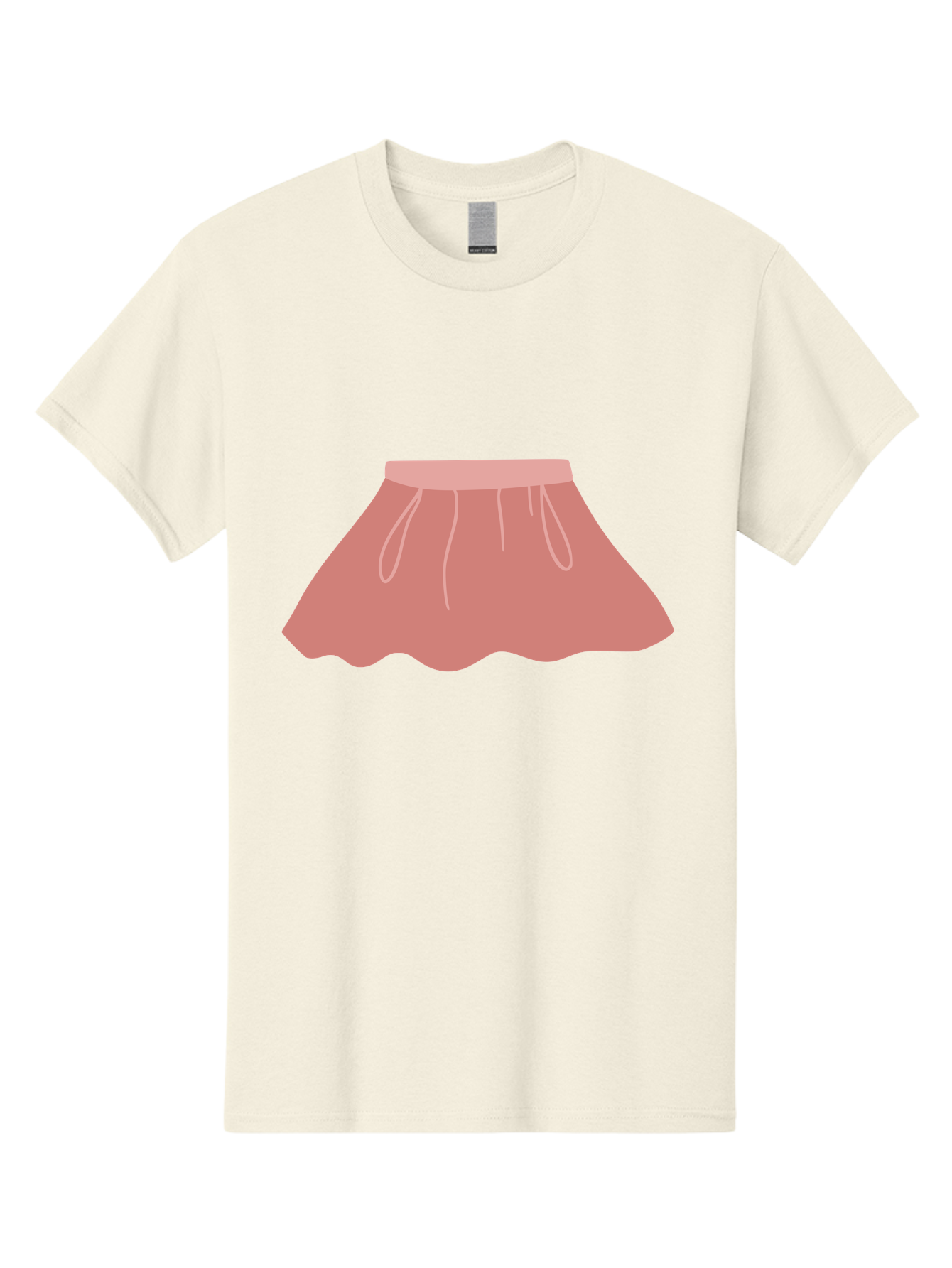 Pink-Skirt Men'S Graphic Tee, 100% Cotton, Comfortable Casual Summer Wear, Machine Washable, Pink Skirt, Women'S Fashion, Clothing Illustration, Simple Design, Pastel Colors, Minimalist Style, Fashion Graphics, Women'S Clothing Aac080