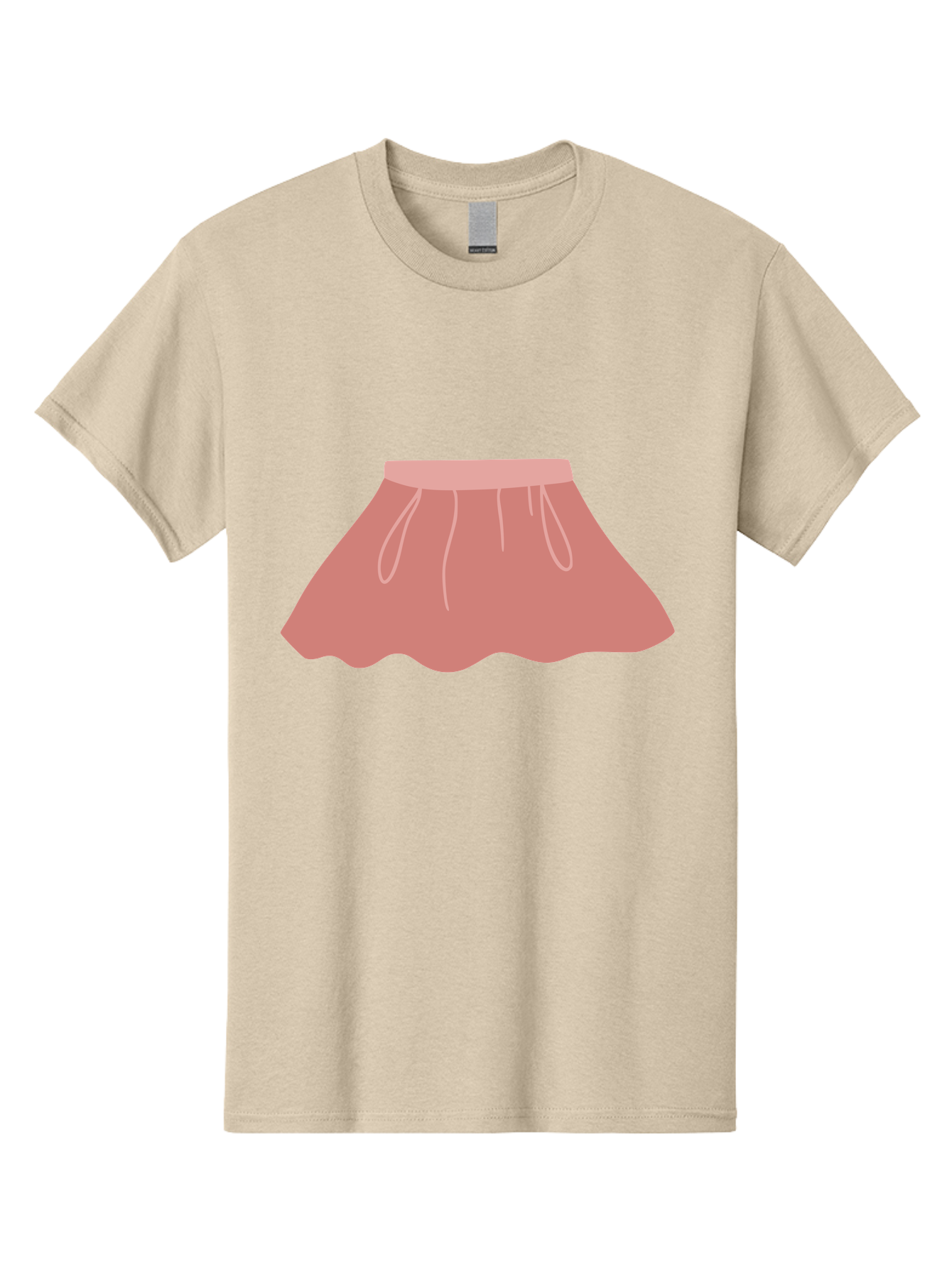 Pink-Skirt Men'S Graphic Tee, 100% Cotton, Comfortable Casual Summer Wear, Machine Washable, Pink Skirt, Women'S Fashion, Clothing Illustration, Simple Design, Pastel Colors, Minimalist Style, Fashion Graphics, Women'S Clothing Aac080