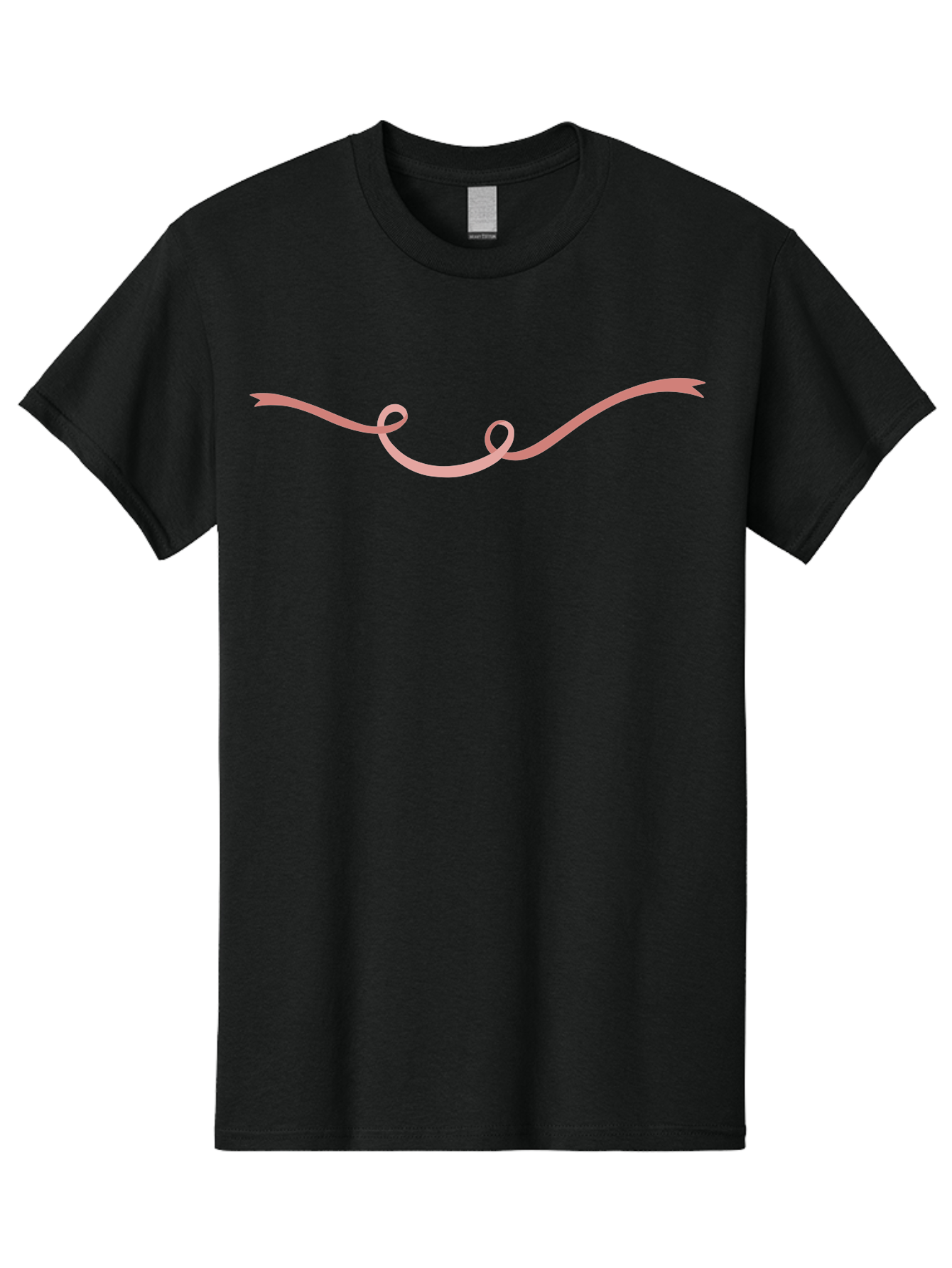Pink-Swirl Men'S Graphic Tee, 100% Cotton, Comfortable Casual Summer Wear, Machine Washable, Curly Pink Line, Swirling Curve, Abstract Shape, Artistic Design, Minimalist Art, Flowing Line, Modern Graphics Aac083
