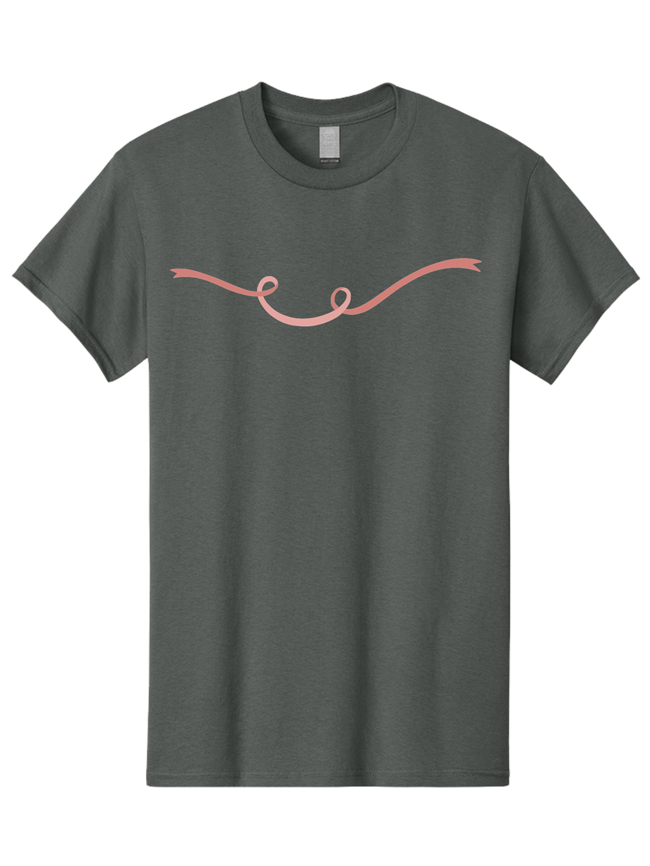 Pink-Swirl Men'S Graphic Tee, 100% Cotton, Comfortable Casual Summer Wear, Machine Washable, Curly Pink Line, Swirling Curve, Abstract Shape, Artistic Design, Minimalist Art, Flowing Line, Modern Graphics Aac083