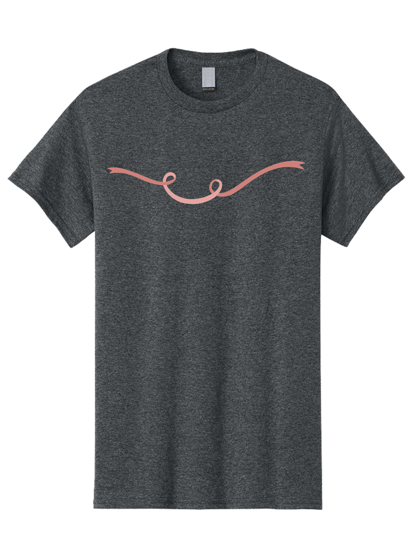 Pink-Swirl Men'S Graphic Tee, 100% Cotton, Comfortable Casual Summer Wear, Machine Washable, Curly Pink Line, Swirling Curve, Abstract Shape, Artistic Design, Minimalist Art, Flowing Line, Modern Graphics Aac083
