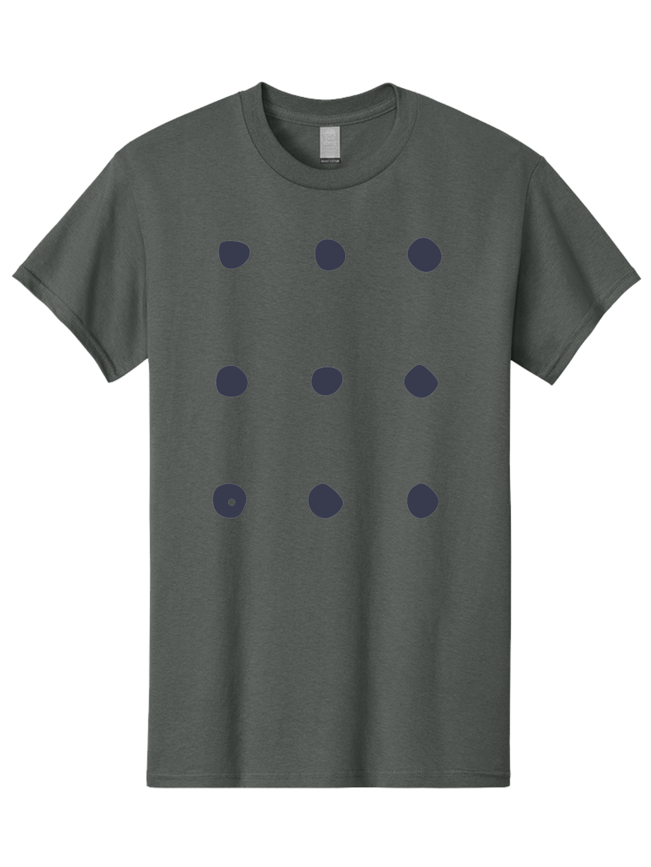 Polka-Dot-Pattern Men'S Graphic Tee, 100% Cotton, Comfortable Casual Summer Wear, Machine Washable, Polka Dot Pattern, Geometric Design, Minimalist Style, Simple Shapes, Dark Gray Dots Irregular Edges, Varied Dot Sizes, Creative Wallpaper, Aac086