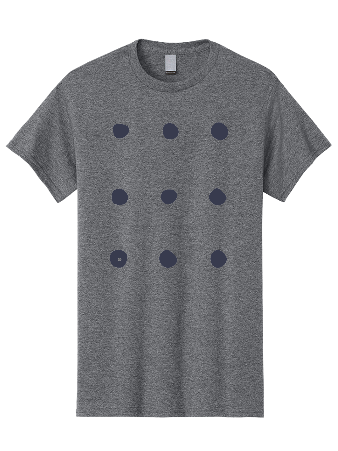 Polka-Dot-Pattern Men'S Graphic Tee, 100% Cotton, Comfortable Casual Summer Wear, Machine Washable, Polka Dot Pattern, Geometric Design, Minimalist Style, Simple Shapes, Dark Gray Dots Irregular Edges, Varied Dot Sizes, Creative Wallpaper, Aac086
