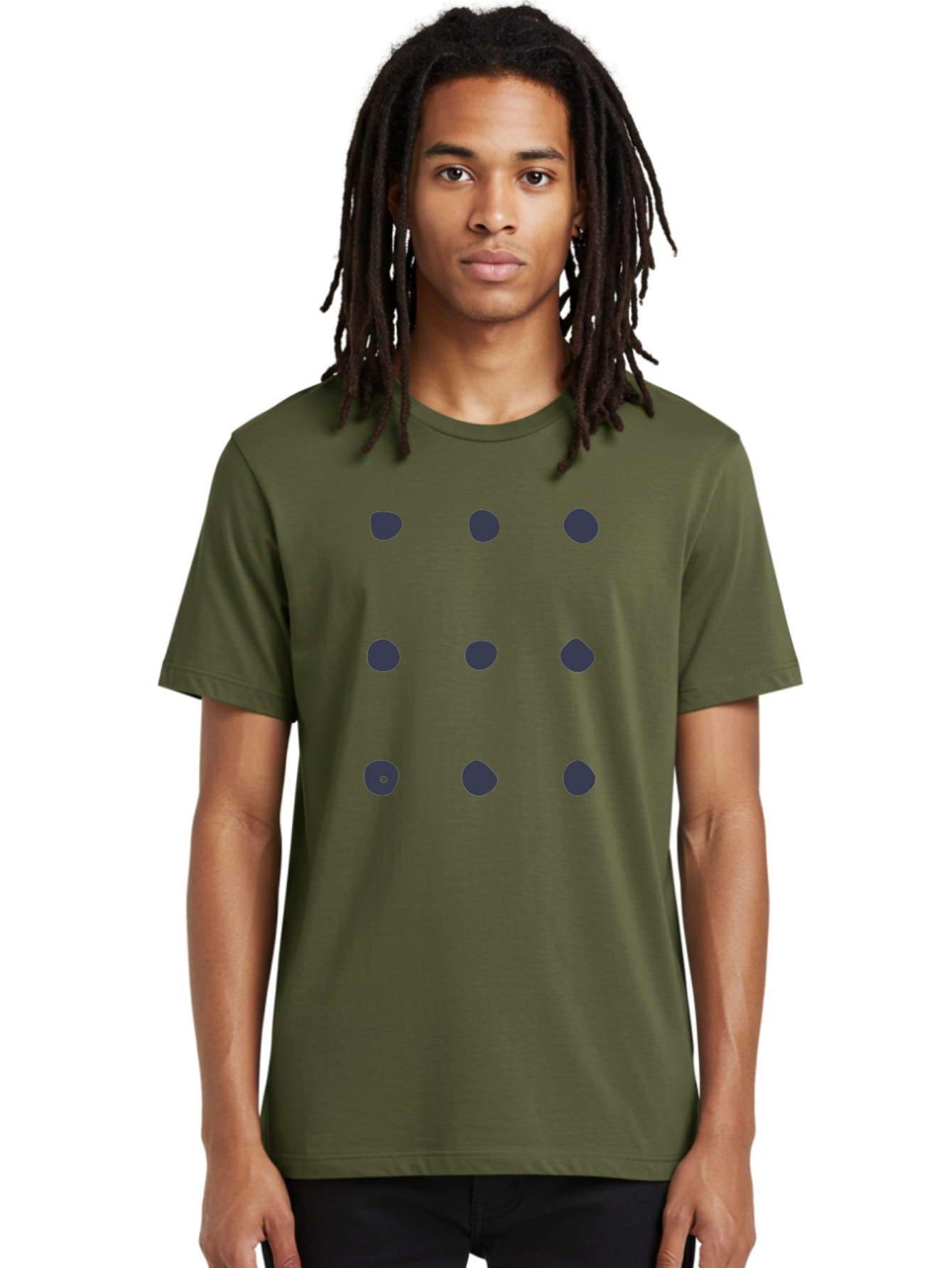Polka-Dot-Pattern Men'S Graphic Tee, 100% Cotton, Comfortable Casual Summer Wear, Machine Washable, Polka Dot Pattern, Geometric Design, Minimalist Style, Simple Shapes, Dark Gray Dots Irregular Edges, Varied Dot Sizes, Creative Wallpaper, Aac086