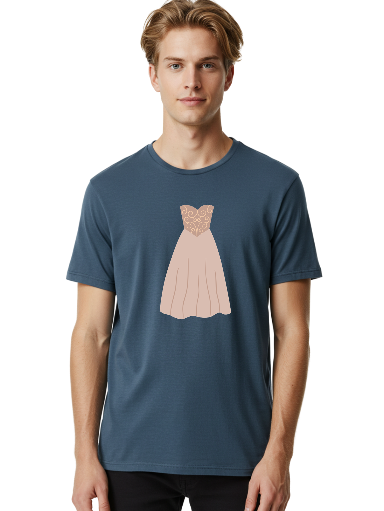Prom-Dress Men'S Graphic Tee, 100% Cotton, Comfortable Casual Summer Wear, Machine Washable, Formal Evening Gown, Sweetheart Neckline, Strapless Dress, Flowing Skirt, Elegant Design, Beige Color, Vintage Style, Wedding Dress, Luxury Fashion, Aac087