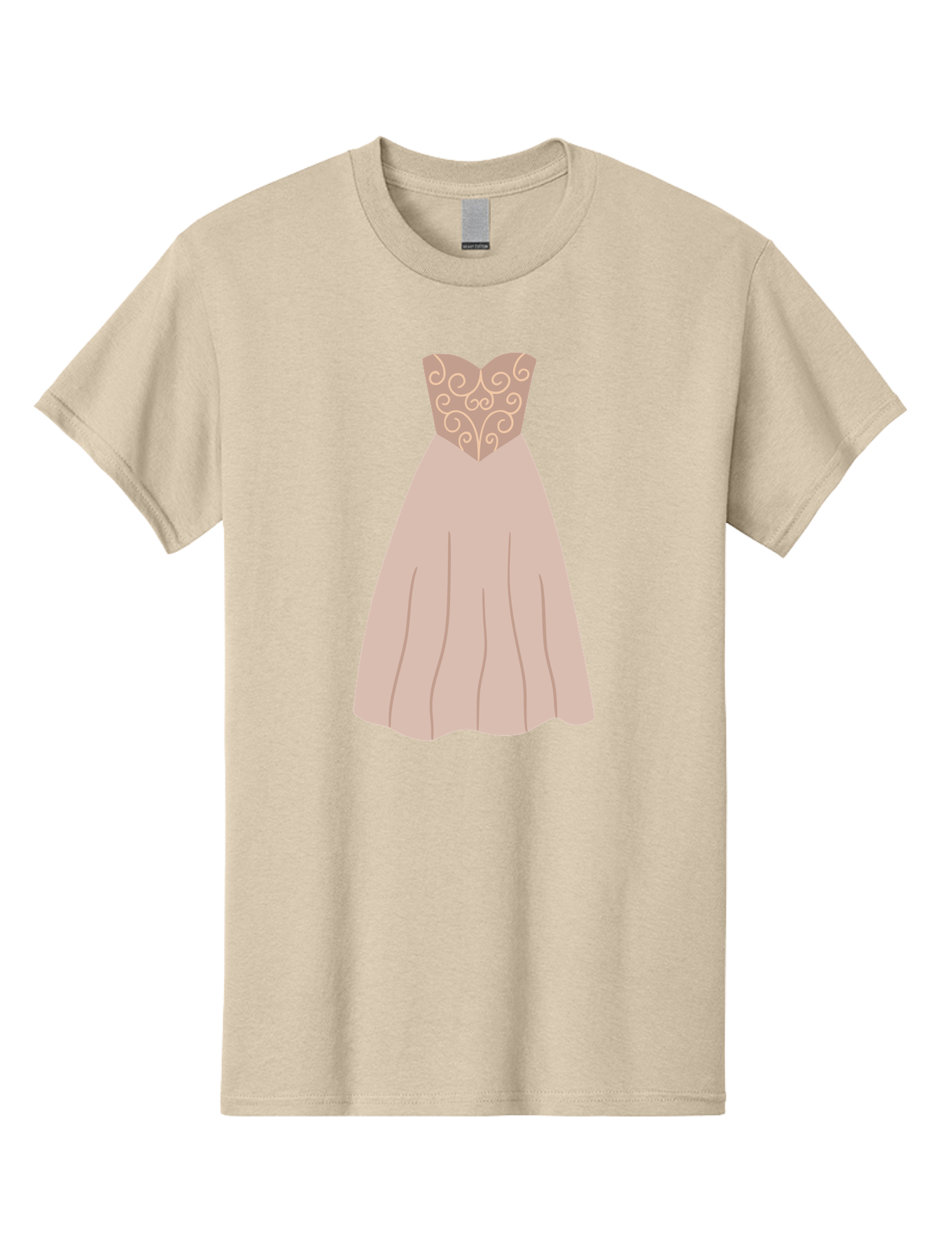 Prom-Dress Men'S Graphic Tee, 100% Cotton, Comfortable Casual Summer Wear, Machine Washable, Formal Evening Gown, Sweetheart Neckline, Strapless Dress, Flowing Skirt, Elegant Design, Beige Color, Vintage Style, Wedding Dress, Luxury Fashion, Aac087
