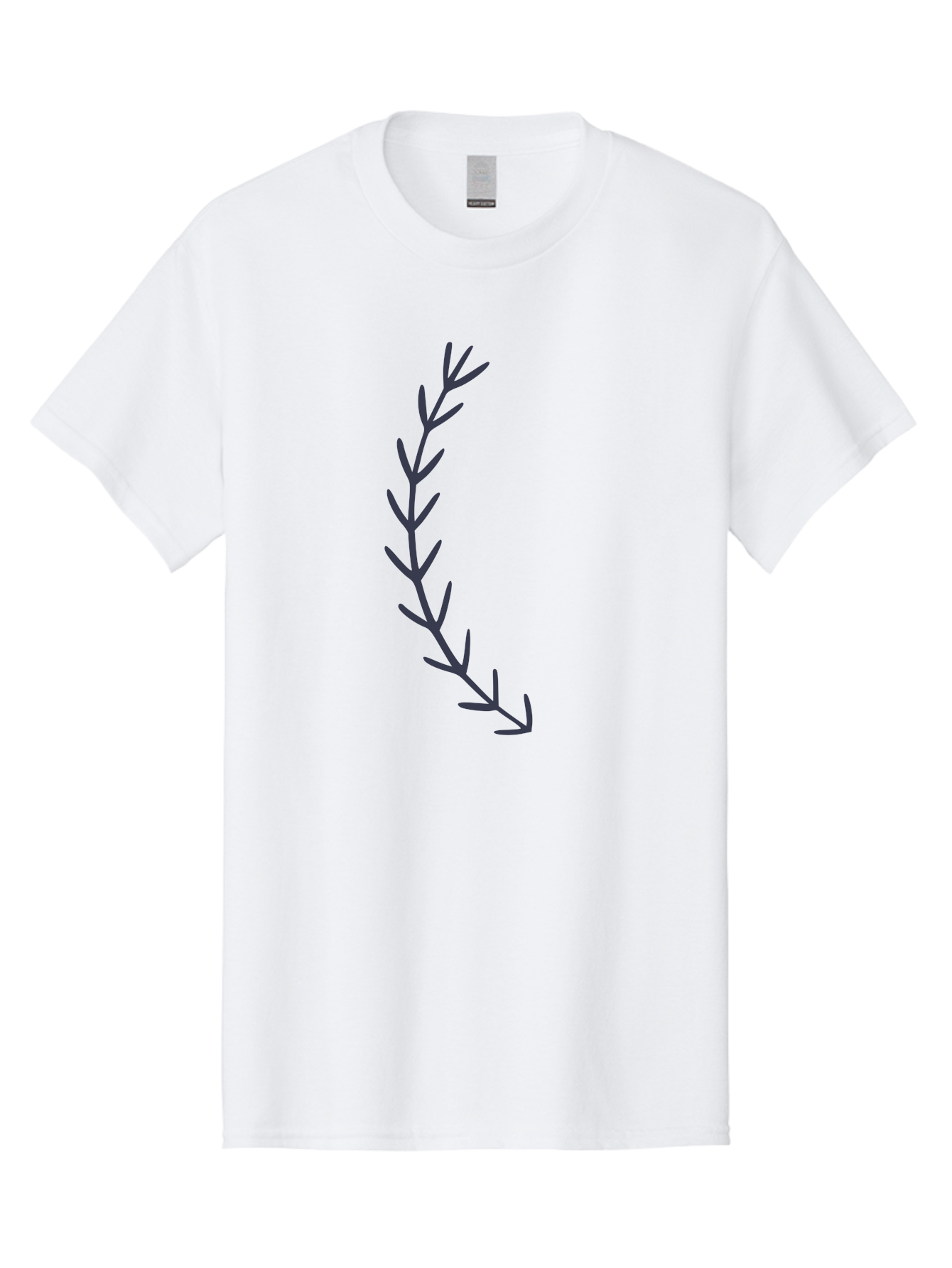 Purple-Branch Men'S Graphic Tee, 100% Cotton, Comfortable Casual Summer Wear, Machine Washable, Hand Drawn Purple Branch, Simple Design, Minimalist Art, Dark Purple Lines, Leafy Pattern, Abstract Illustration, Artistic Expression Aac088