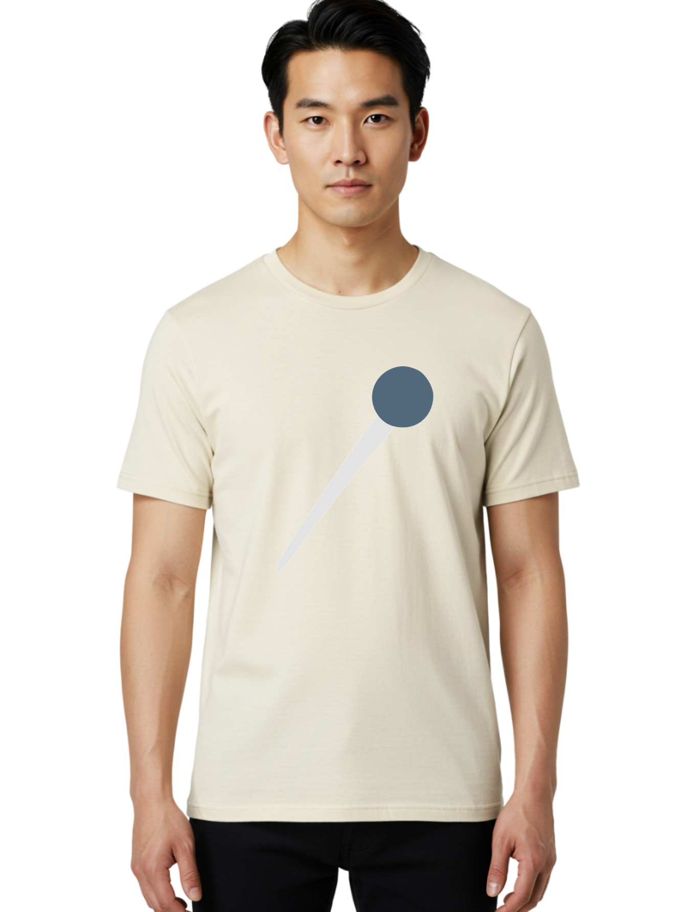 Push-Pin Men'S Graphic Tee, 100% Cotton, Comfortable Casual Summer Wear, Machine Washable, Push Pin, Office Supply, Gray Head, White Shaft, Graphic Icon, Minimalist Design, Simple Illustration Aac090