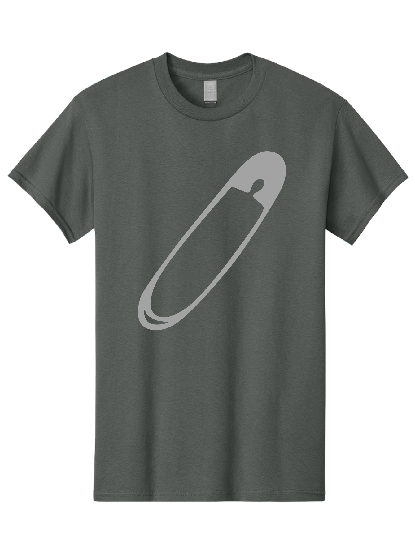Safety-Pin-1 Men'S Graphic Tee, 100% Cotton, Comfortable Casual Summer Wear, Machine Washable, Safety Pin, Gray Metal, Simple Design, Minimalist Style, Utility Icon, Fashion Accessory, Office Supply Aac094