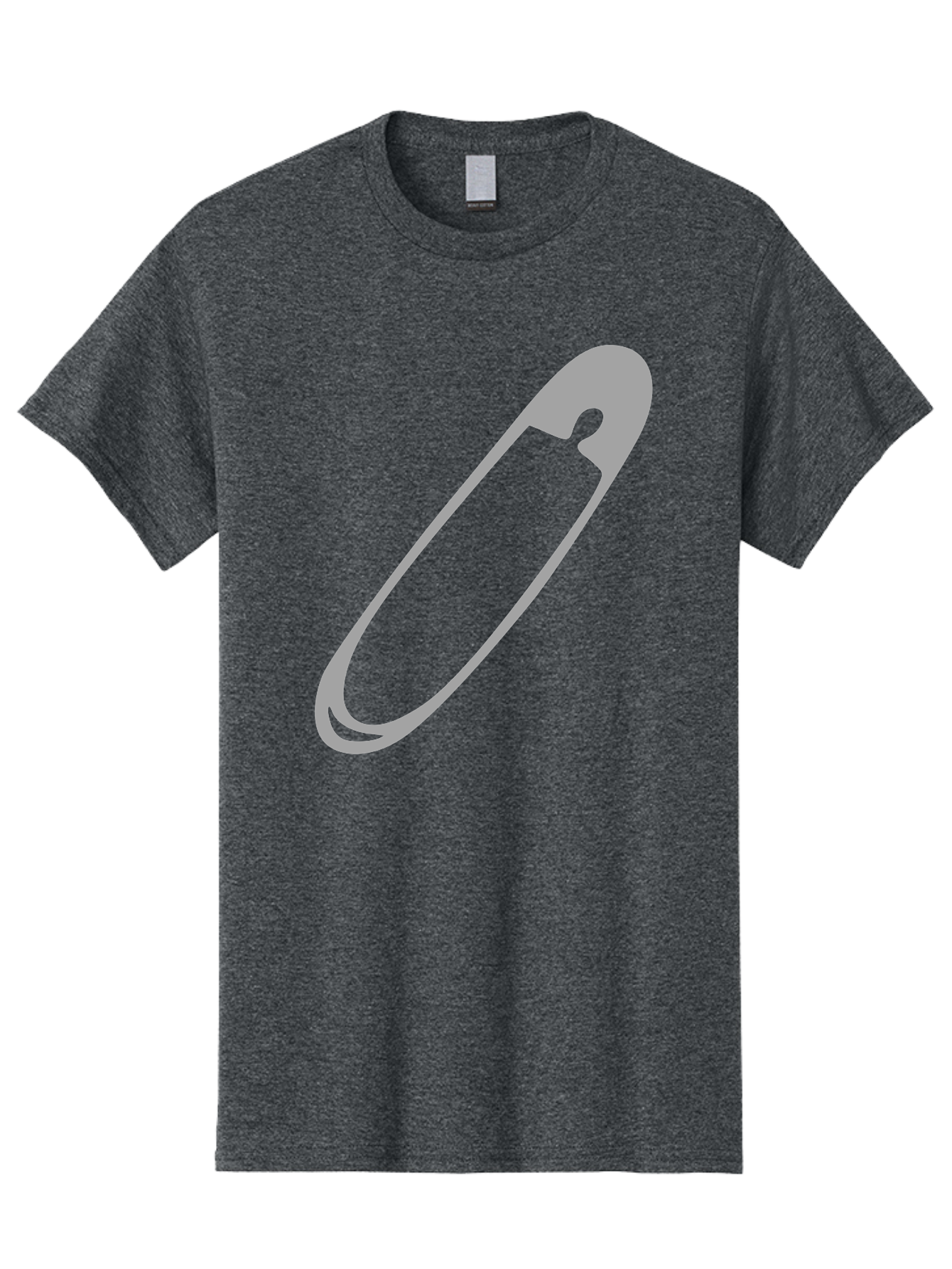 Safety-Pin-1 Men'S Graphic Tee, 100% Cotton, Comfortable Casual Summer Wear, Machine Washable, Safety Pin, Gray Metal, Simple Design, Minimalist Style, Utility Icon, Fashion Accessory, Office Supply Aac094