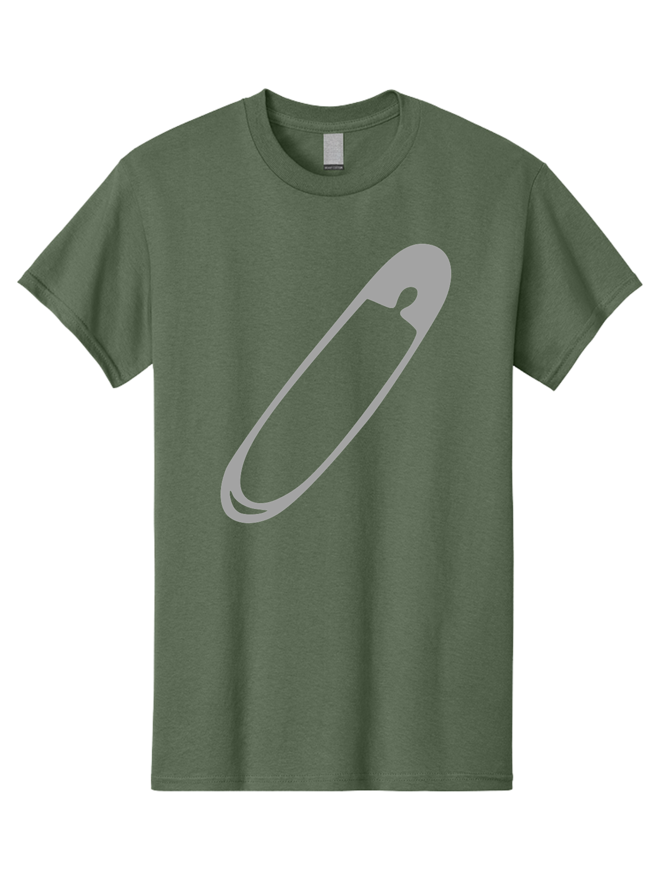 Safety-Pin-1 Men'S Graphic Tee, 100% Cotton, Comfortable Casual Summer Wear, Machine Washable, Safety Pin, Gray Metal, Simple Design, Minimalist Style, Utility Icon, Fashion Accessory, Office Supply Aac094