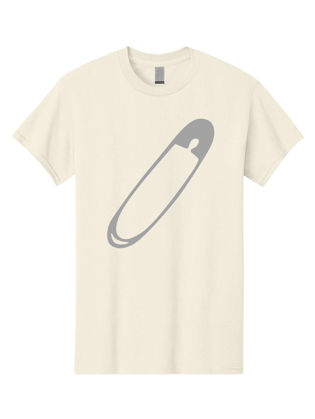 Safety-Pin-1 Men'S Graphic Tee, 100% Cotton, Comfortable Casual Summer Wear, Machine Washable, Safety Pin, Gray Metal, Simple Design, Minimalist Style, Utility Icon, Fashion Accessory, Office Supply Aac094