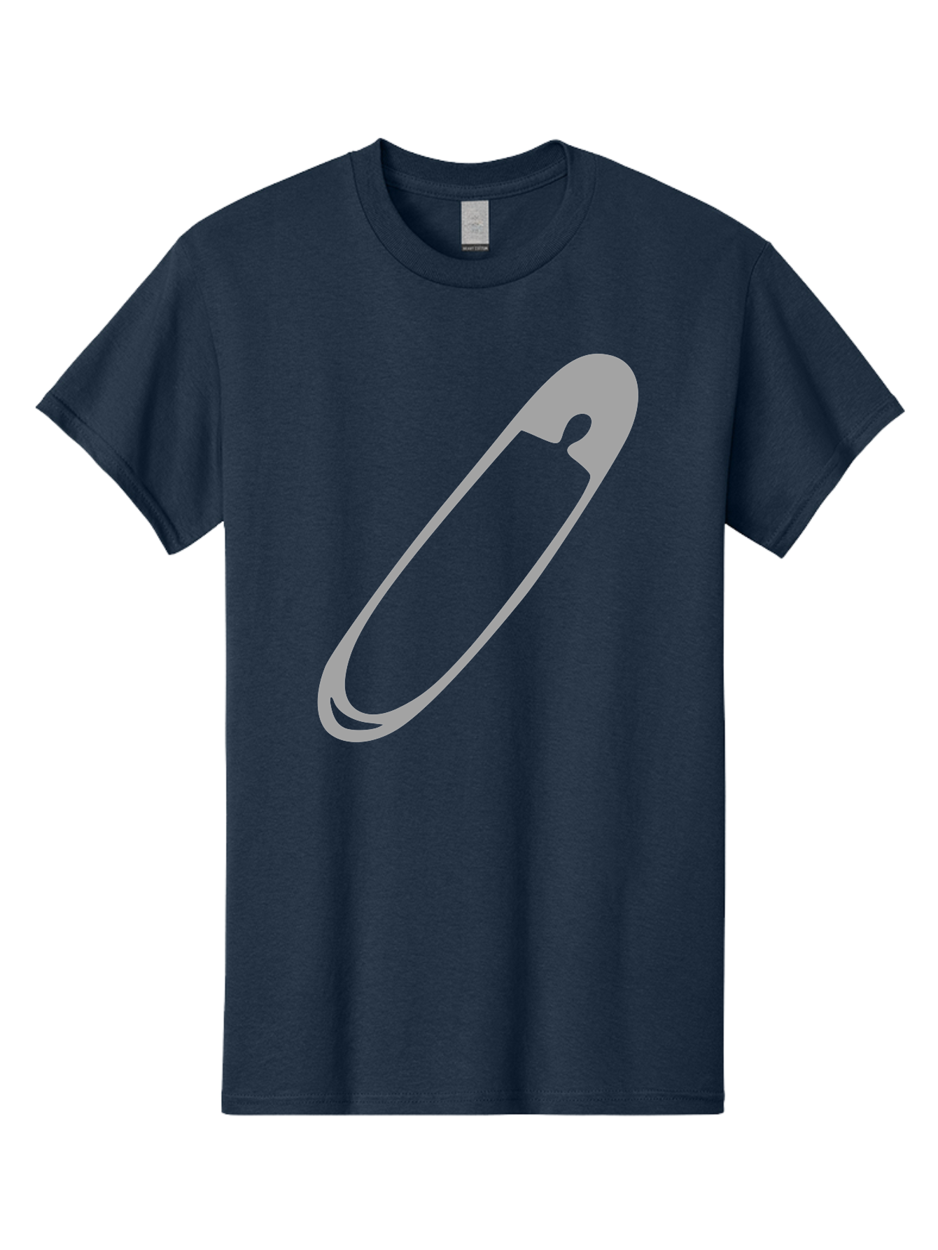 Safety-Pin-1 Men'S Graphic Tee, 100% Cotton, Comfortable Casual Summer Wear, Machine Washable, Safety Pin, Gray Metal, Simple Design, Minimalist Style, Utility Icon, Fashion Accessory, Office Supply Aac094