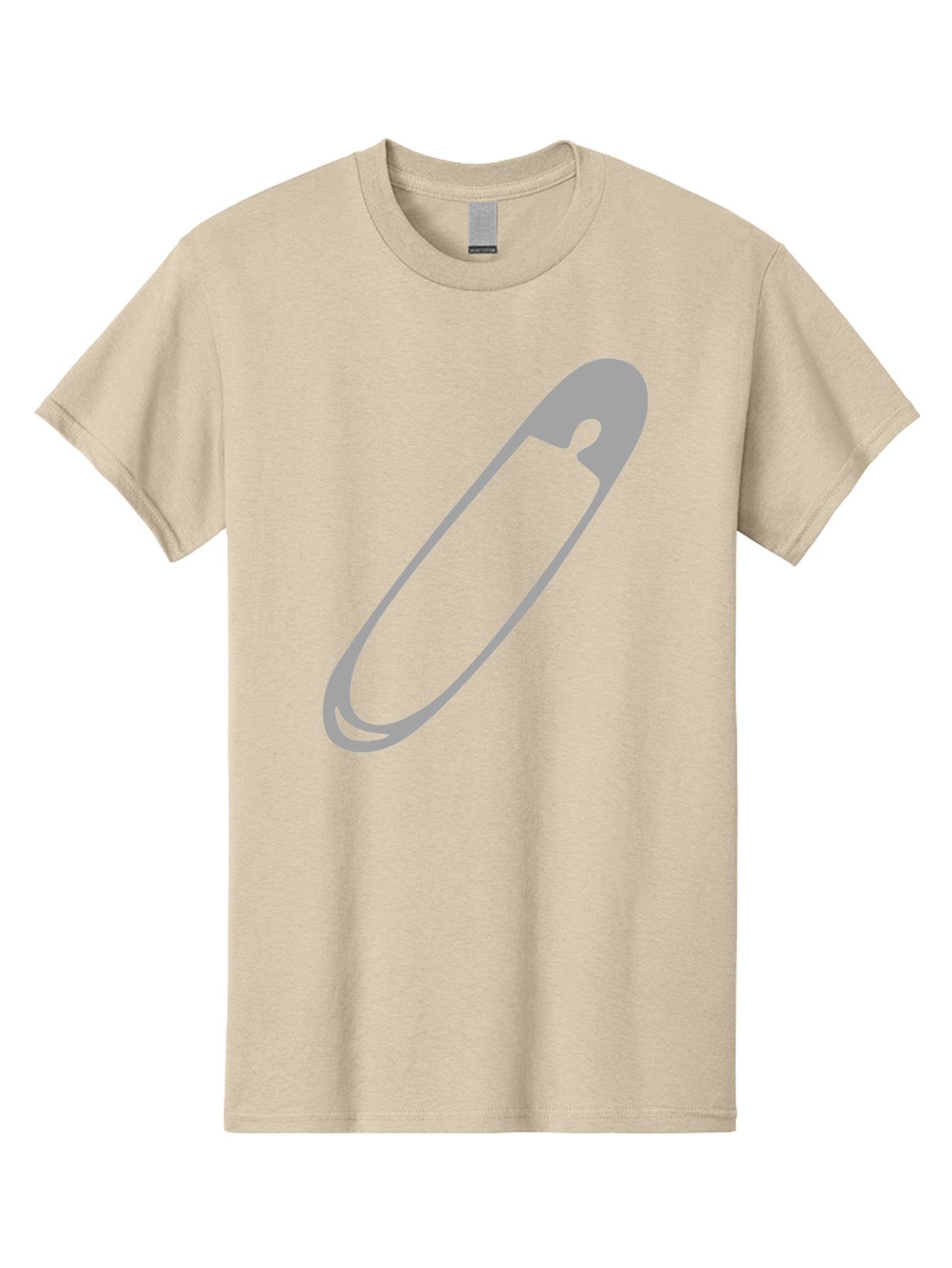 Safety-Pin-1 Men'S Graphic Tee, 100% Cotton, Comfortable Casual Summer Wear, Machine Washable, Safety Pin, Gray Metal, Simple Design, Minimalist Style, Utility Icon, Fashion Accessory, Office Supply Aac094