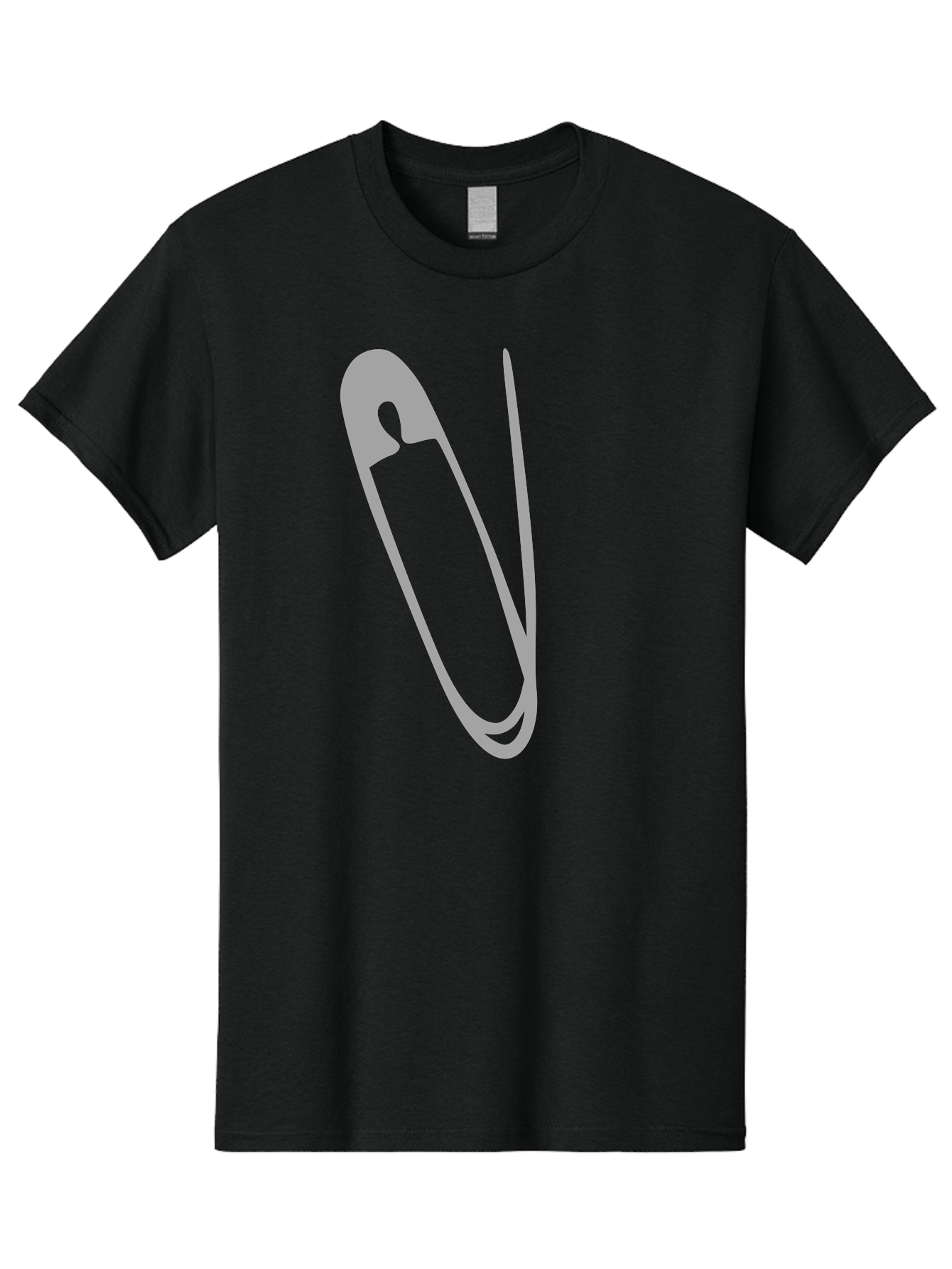 Safety-Pin Men'S Graphic Tee, 100% Cotton, Comfortable Casual Summer Wear, Machine Washable, Safety Pin, Gray Safety Pin, Pin Icon, Gray Icon, Simple Design, Minimalist Graphic, Safety Pin Illustration Aac095
