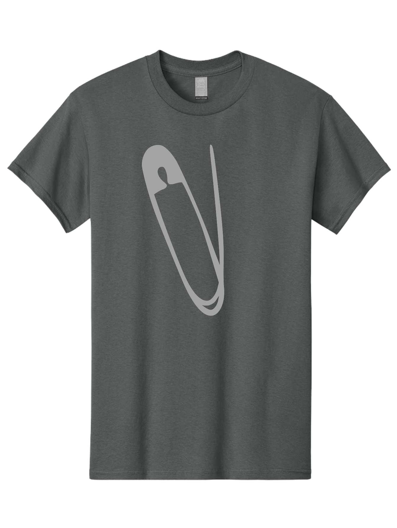 Safety-Pin Men'S Graphic Tee, 100% Cotton, Comfortable Casual Summer Wear, Machine Washable, Safety Pin, Gray Safety Pin, Pin Icon, Gray Icon, Simple Design, Minimalist Graphic, Safety Pin Illustration Aac095