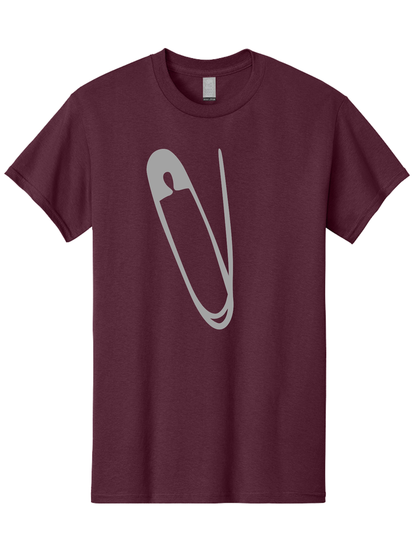 Safety-Pin Men'S Graphic Tee, 100% Cotton, Comfortable Casual Summer Wear, Machine Washable, Safety Pin, Gray Safety Pin, Pin Icon, Gray Icon, Simple Design, Minimalist Graphic, Safety Pin Illustration Aac095