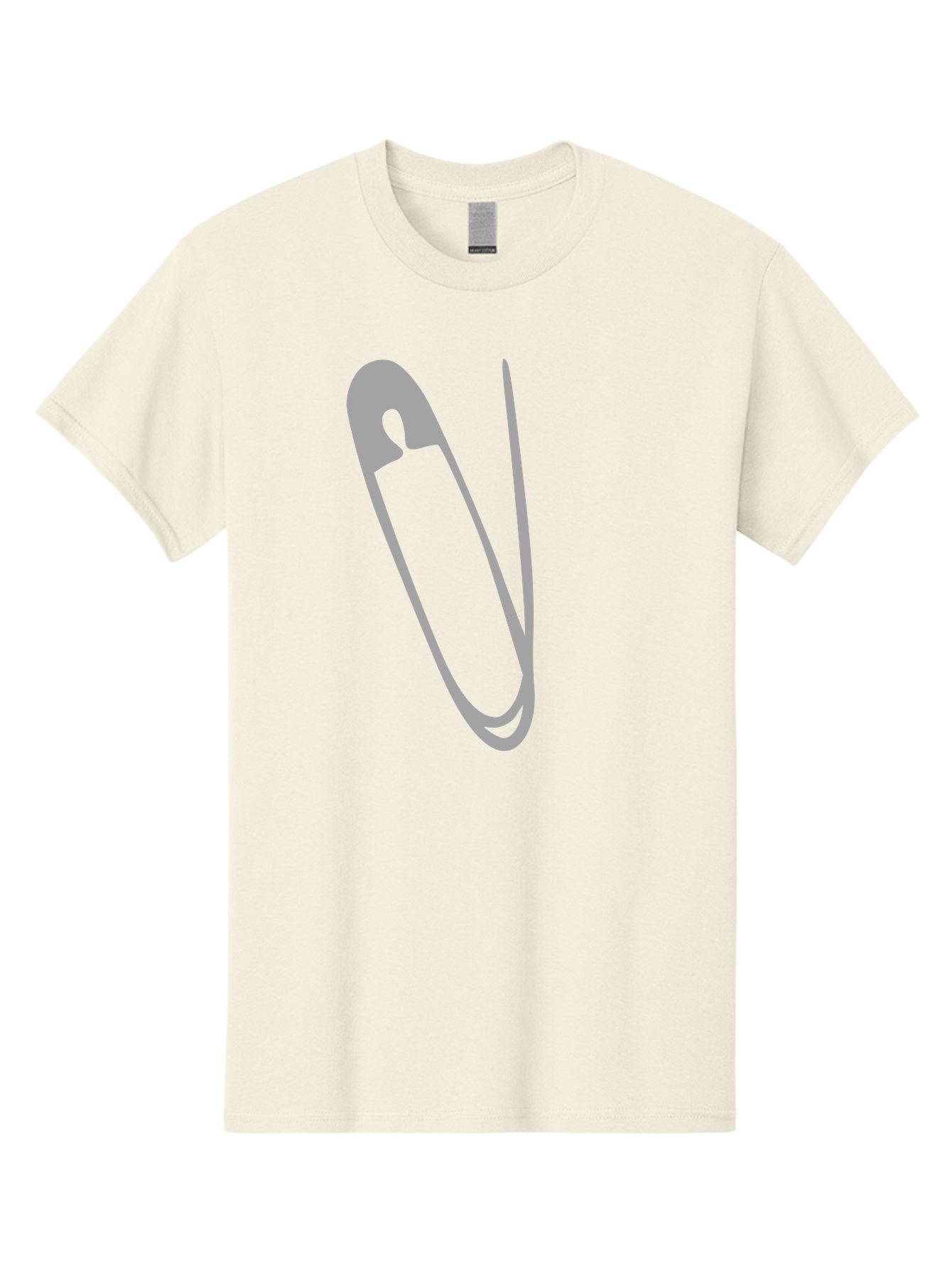 Safety-Pin Men'S Graphic Tee, 100% Cotton, Comfortable Casual Summer Wear, Machine Washable, Safety Pin, Gray Safety Pin, Pin Icon, Gray Icon, Simple Design, Minimalist Graphic, Safety Pin Illustration Aac095
