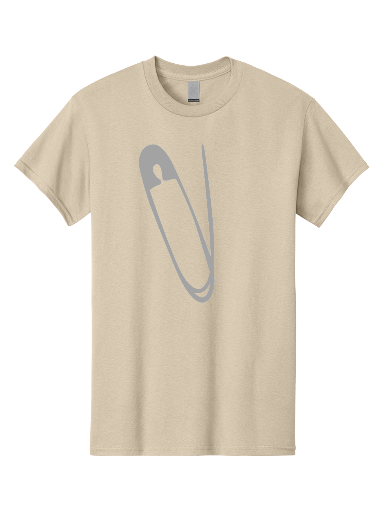Safety-Pin Men'S Graphic Tee, 100% Cotton, Comfortable Casual Summer Wear, Machine Washable, Safety Pin, Gray Safety Pin, Pin Icon, Gray Icon, Simple Design, Minimalist Graphic, Safety Pin Illustration Aac095