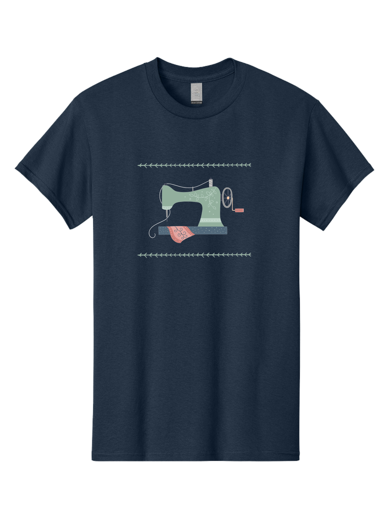 Sewing-Machine Men'S Graphic Tee, 100% Cotton, Comfortable Casual Summer Wear, Machine Washable, Vintage Sewing Machine, Floral Patterns, Red Fabric, White Designs, Antique Style, Sewing Accessories, Decorative Elements, Nostalgic Charm, Aac106