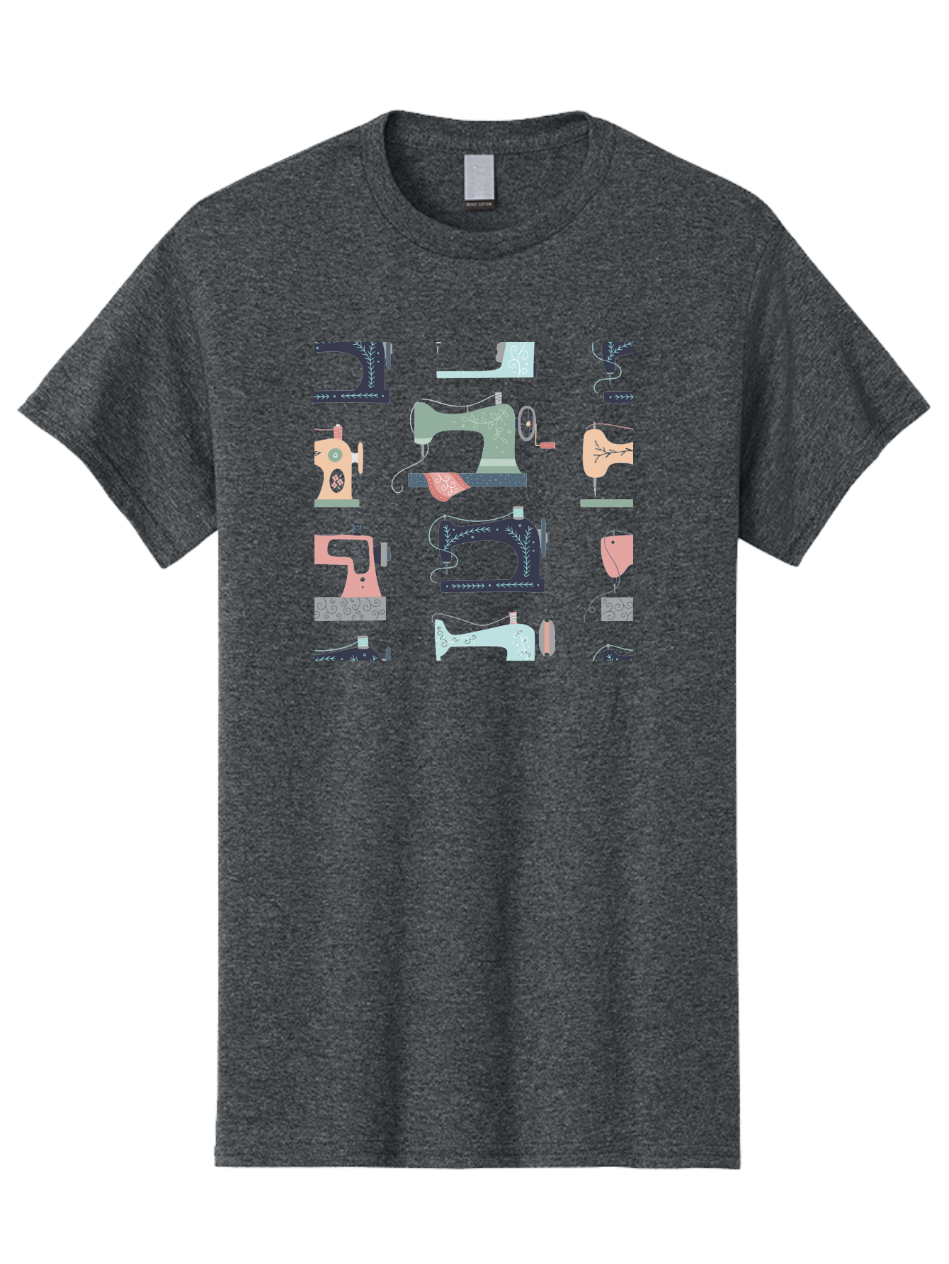 Sewing-Machines Men'S Graphic Tee, 100% Cotton, Comfortable Casual Summer Wear, Machine Washable, Sewing Machines, Vintage Style, Pastel Colors, Floral Patterns, Fashion Design, Handmade, Crafting, Tailor, Sewing Supplies, Thread, Needle Aac107