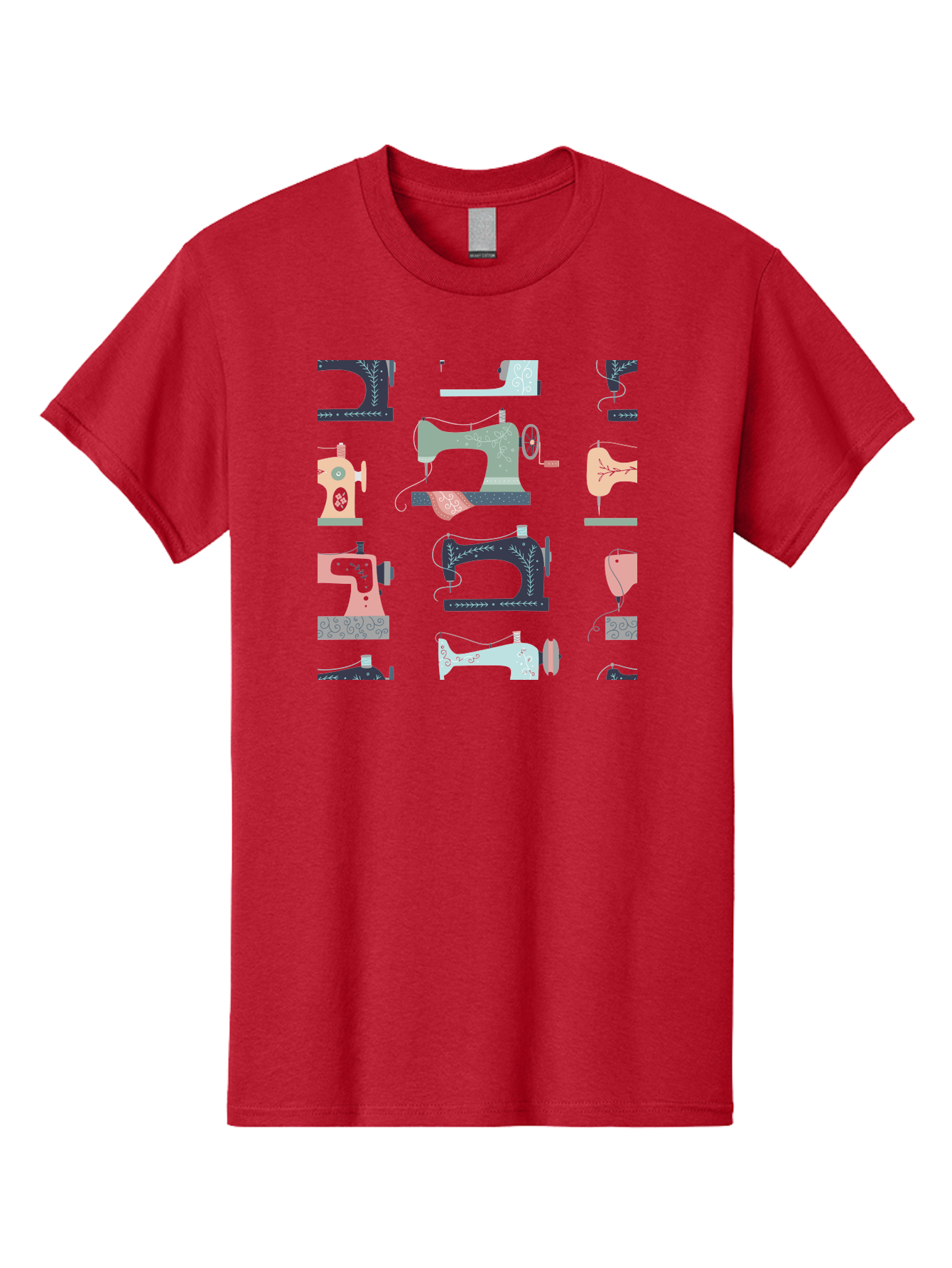 Sewing-Machines Men'S Graphic Tee, 100% Cotton, Comfortable Casual Summer Wear, Machine Washable, Sewing Machines, Vintage Style, Pastel Colors, Floral Patterns, Fashion Design, Handmade, Crafting, Tailor, Sewing Supplies, Thread, Needle Aac107