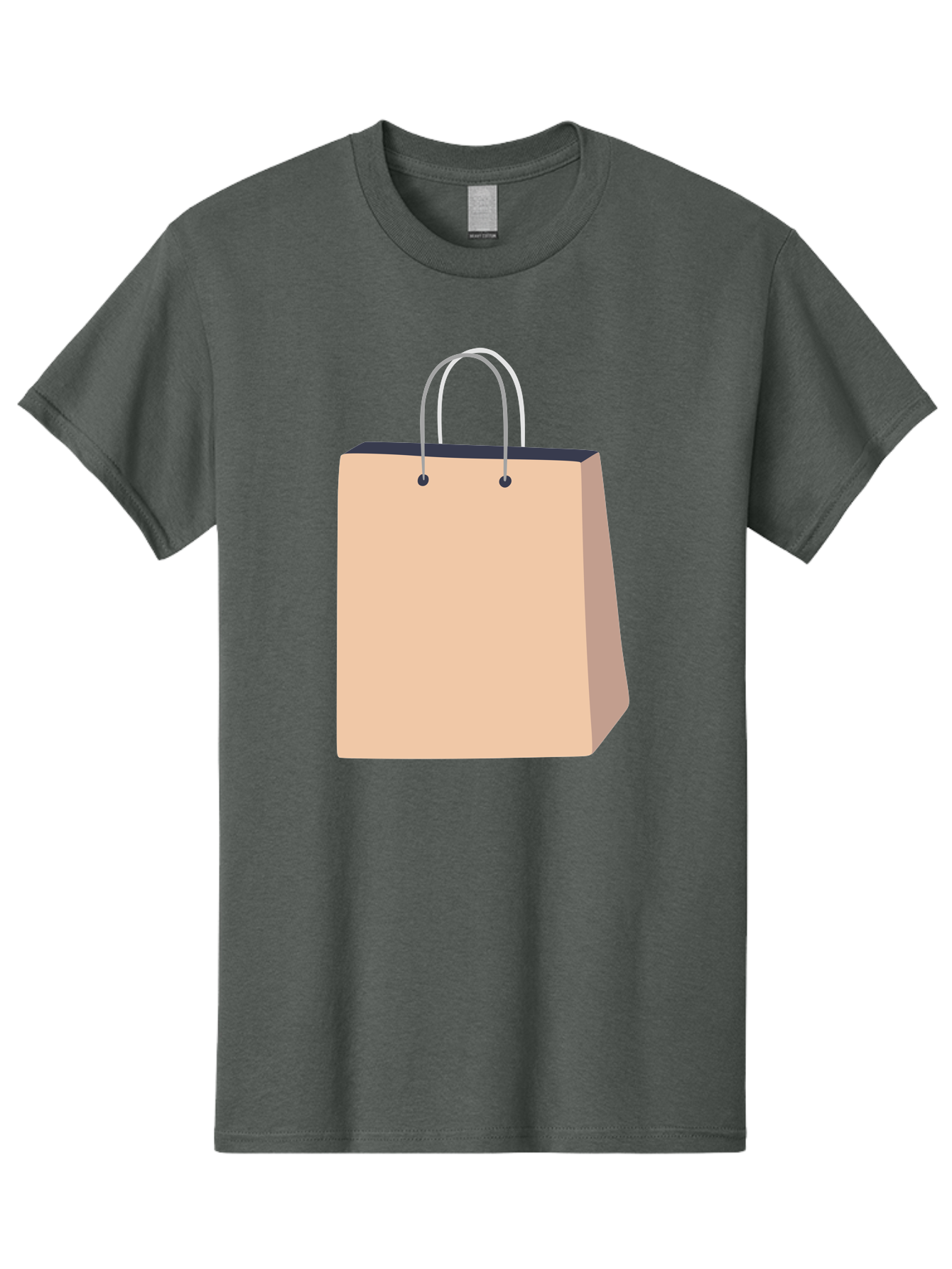 Shopping-Bag Men'S Graphic Tee, 100% Cotton, Comfortable Casual Summer Wear, Machine Washable, Shopping Bag, Retail Packaging, Paper Bag, Handles, Simple Design, Minimalist Style, E-Commerce, Packaging Design Aac111
