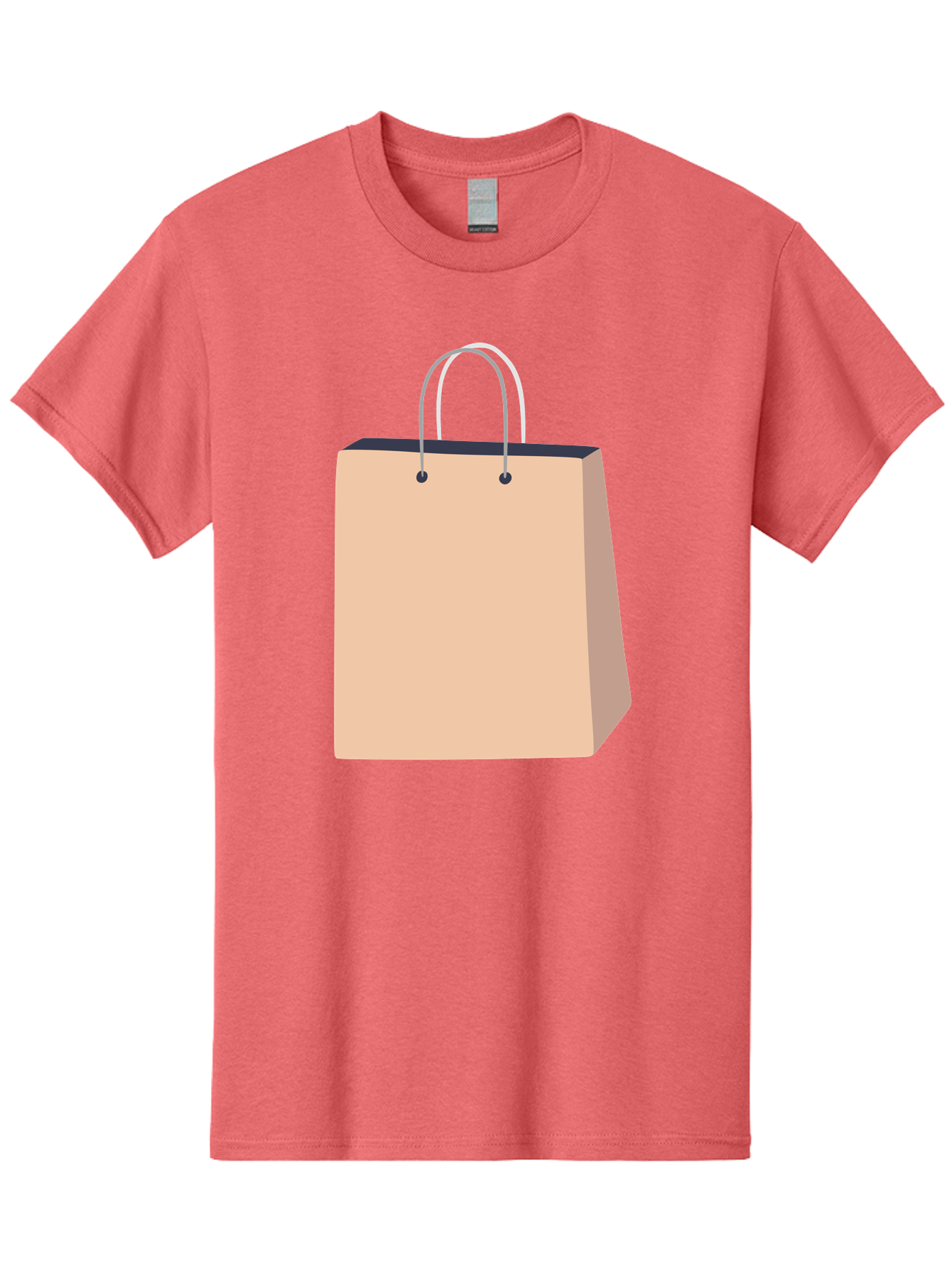 Shopping-Bag Men'S Graphic Tee, 100% Cotton, Comfortable Casual Summer Wear, Machine Washable, Shopping Bag, Retail Packaging, Paper Bag, Handles, Simple Design, Minimalist Style, E-Commerce, Packaging Design Aac111