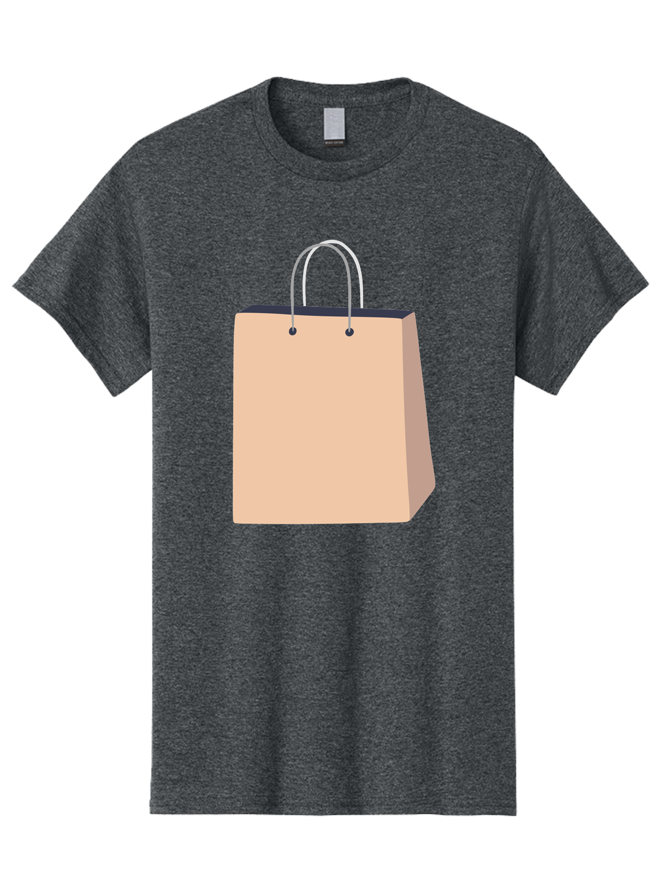 Shopping-Bag Men'S Graphic Tee, 100% Cotton, Comfortable Casual Summer Wear, Machine Washable, Shopping Bag, Retail Packaging, Paper Bag, Handles, Simple Design, Minimalist Style, E-Commerce, Packaging Design Aac111