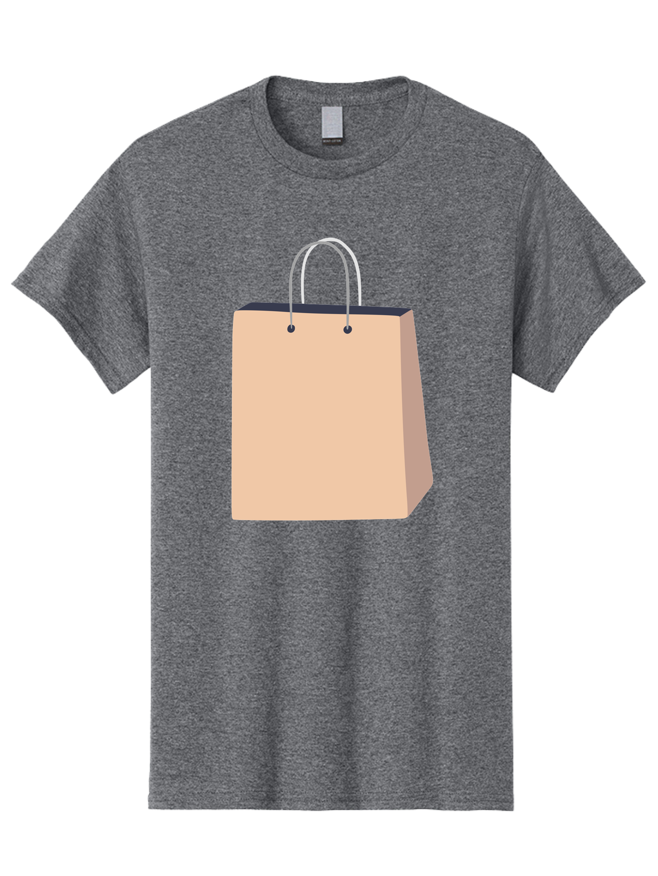 Shopping-Bag Men'S Graphic Tee, 100% Cotton, Comfortable Casual Summer Wear, Machine Washable, Shopping Bag, Retail Packaging, Paper Bag, Handles, Simple Design, Minimalist Style, E-Commerce, Packaging Design Aac111