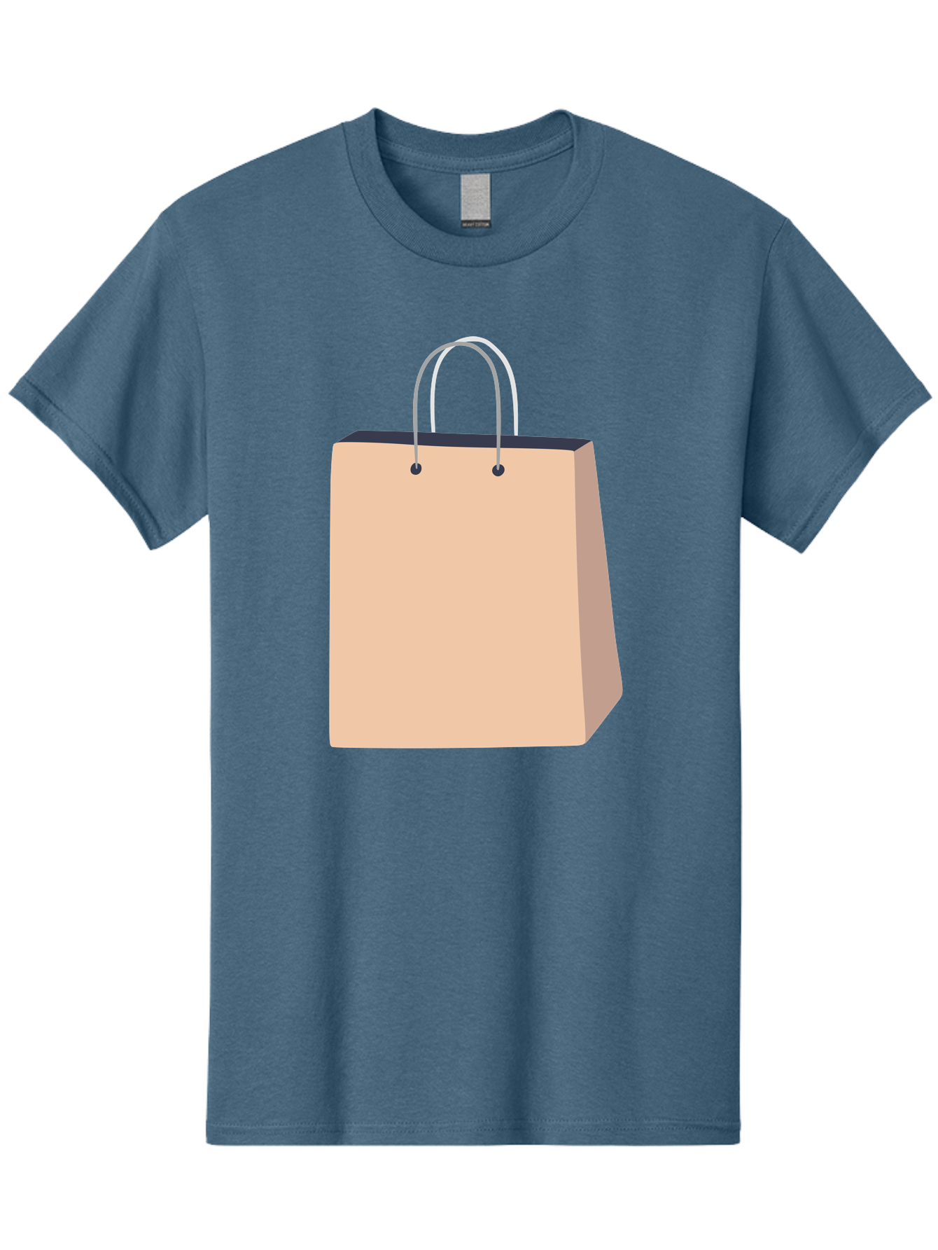 Shopping-Bag Men'S Graphic Tee, 100% Cotton, Comfortable Casual Summer Wear, Machine Washable, Shopping Bag, Retail Packaging, Paper Bag, Handles, Simple Design, Minimalist Style, E-Commerce, Packaging Design Aac111