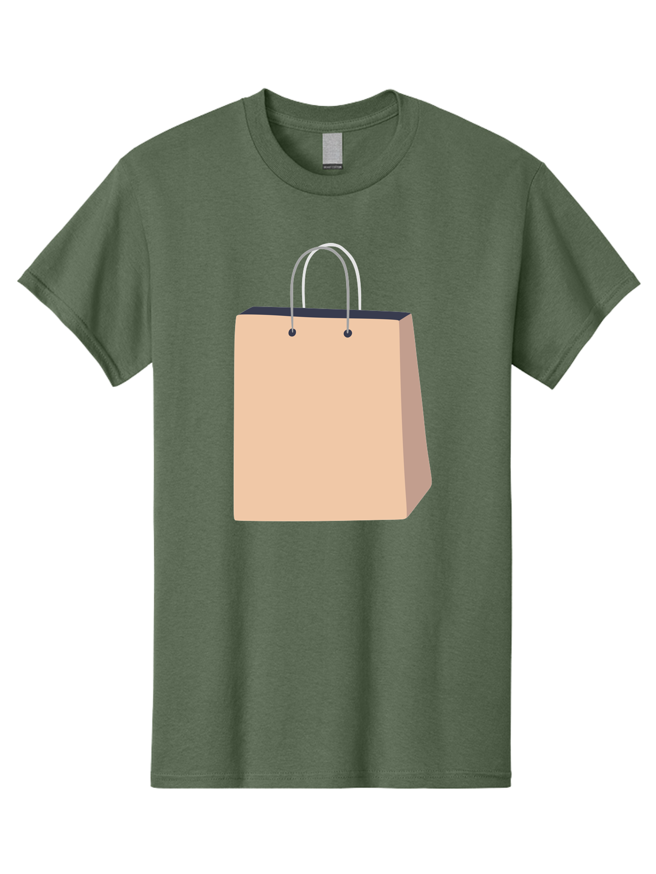 Shopping-Bag Men'S Graphic Tee, 100% Cotton, Comfortable Casual Summer Wear, Machine Washable, Shopping Bag, Retail Packaging, Paper Bag, Handles, Simple Design, Minimalist Style, E-Commerce, Packaging Design Aac111