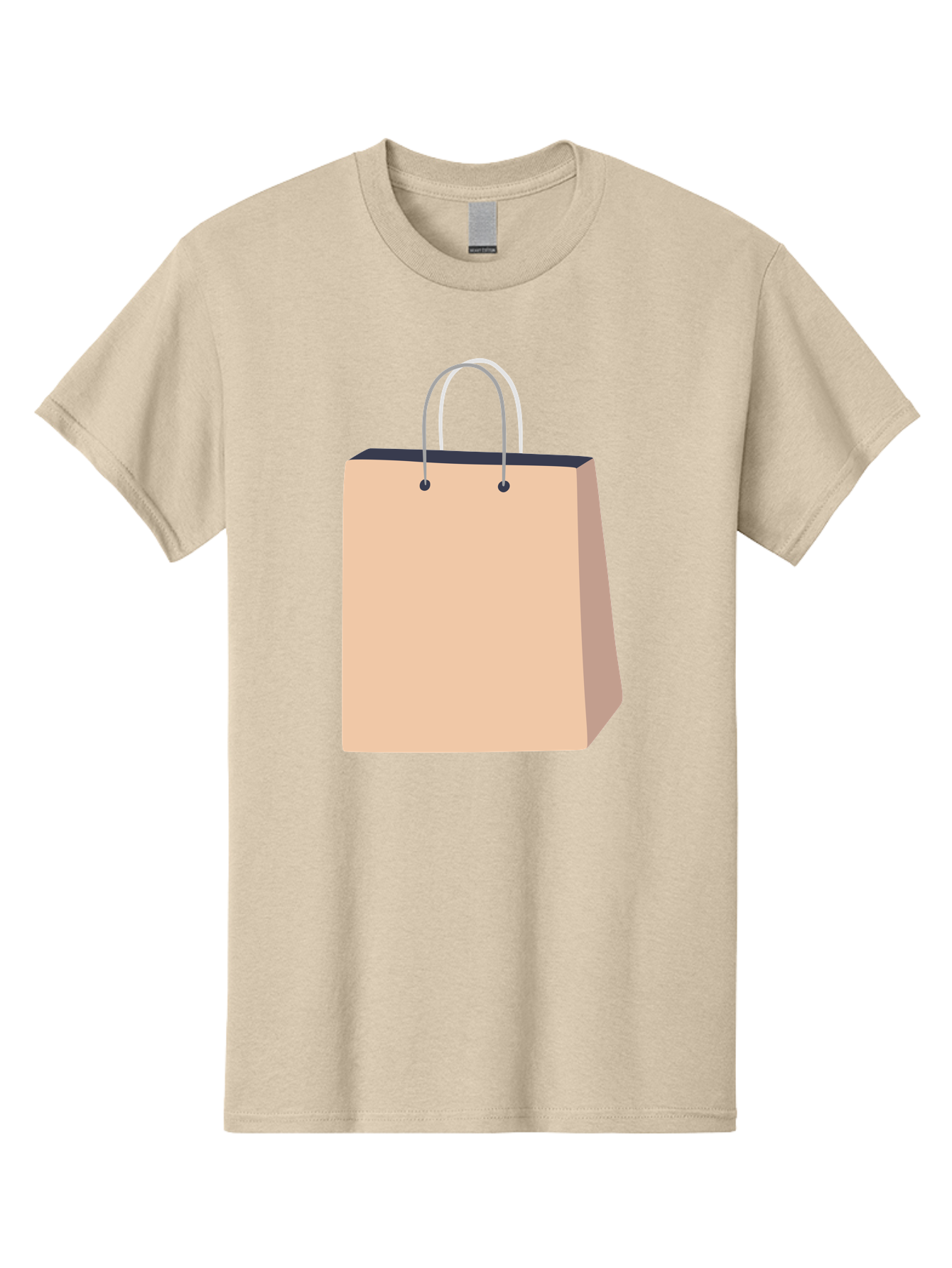 Shopping-Bag Men'S Graphic Tee, 100% Cotton, Comfortable Casual Summer Wear, Machine Washable, Shopping Bag, Retail Packaging, Paper Bag, Handles, Simple Design, Minimalist Style, E-Commerce, Packaging Design Aac111
