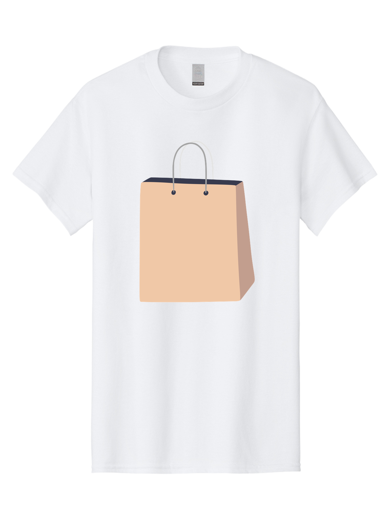 Shopping-Bag Men'S Graphic Tee, 100% Cotton, Comfortable Casual Summer Wear, Machine Washable, Shopping Bag, Retail Packaging, Paper Bag, Handles, Simple Design, Minimalist Style, E-Commerce, Packaging Design Aac111