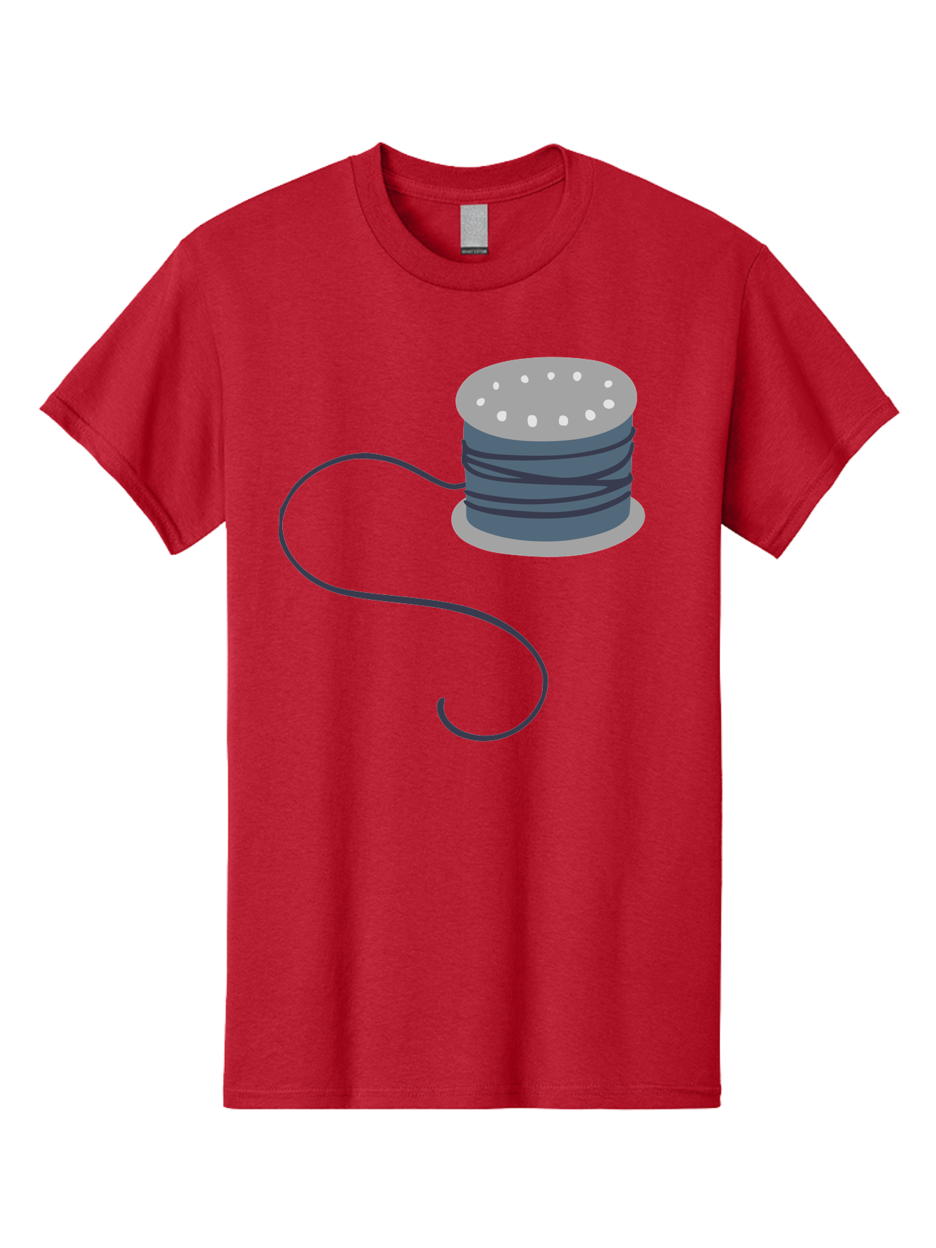 Spool-Of-Thread-3 Men'S Graphic Tee, 100% Cotton, Comfortable Casual Summer Wear, Machine Washable, Spool Of Thread, Sewing Supplies, Crafting Tools, Needlework Accessories, Embroidery Materials, Textile Crafting Aac116