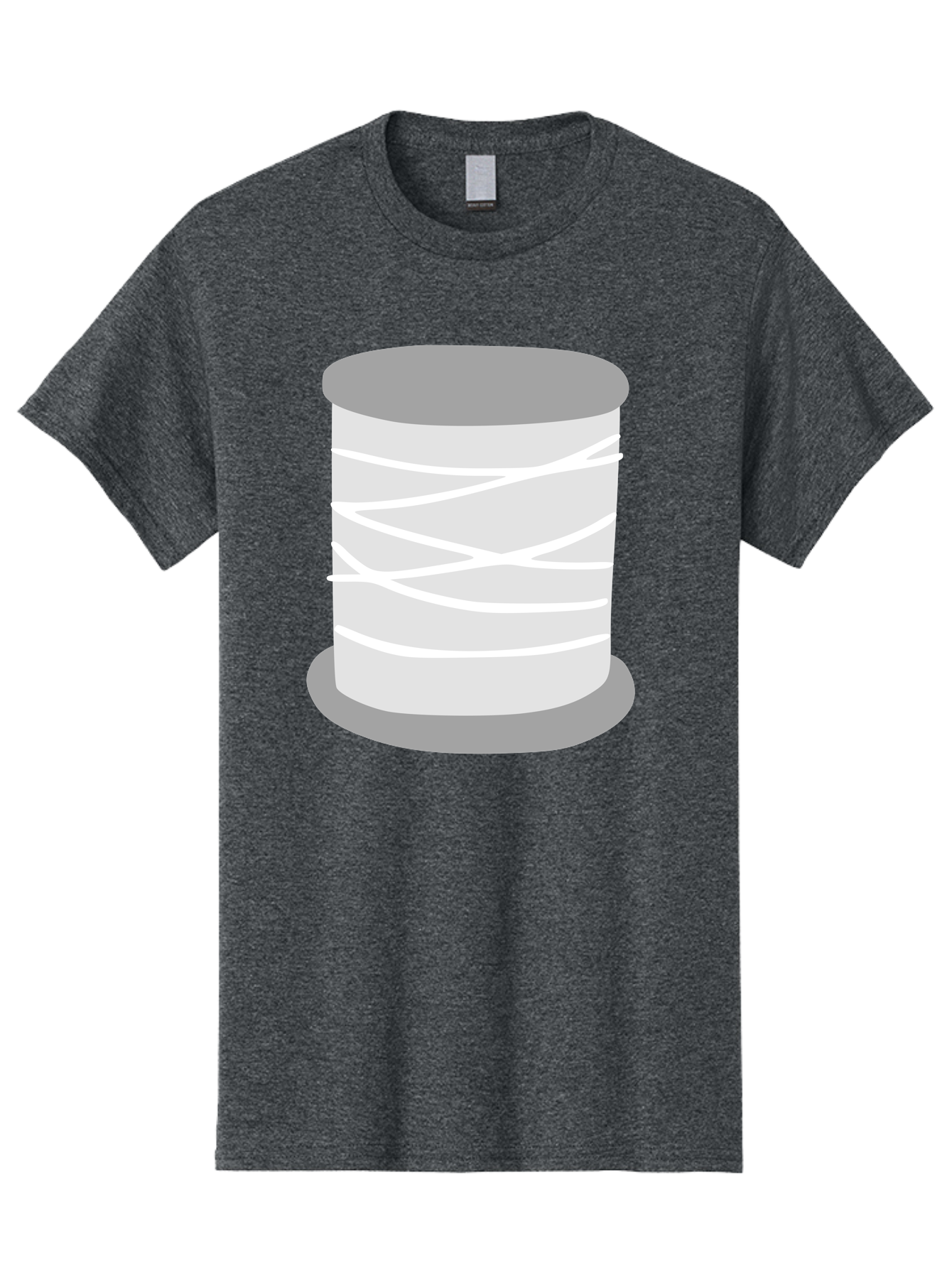 Spool-Of-Thread Men'S Graphic Tee, 100% Cotton, Comfortable Casual Summer Wear, Machine Washable, Spool Of Thread, Sewing Supplies, Crafting Essentials, White Thread, Gray Spool, Minimalist Design, Textile Crafting Aac117