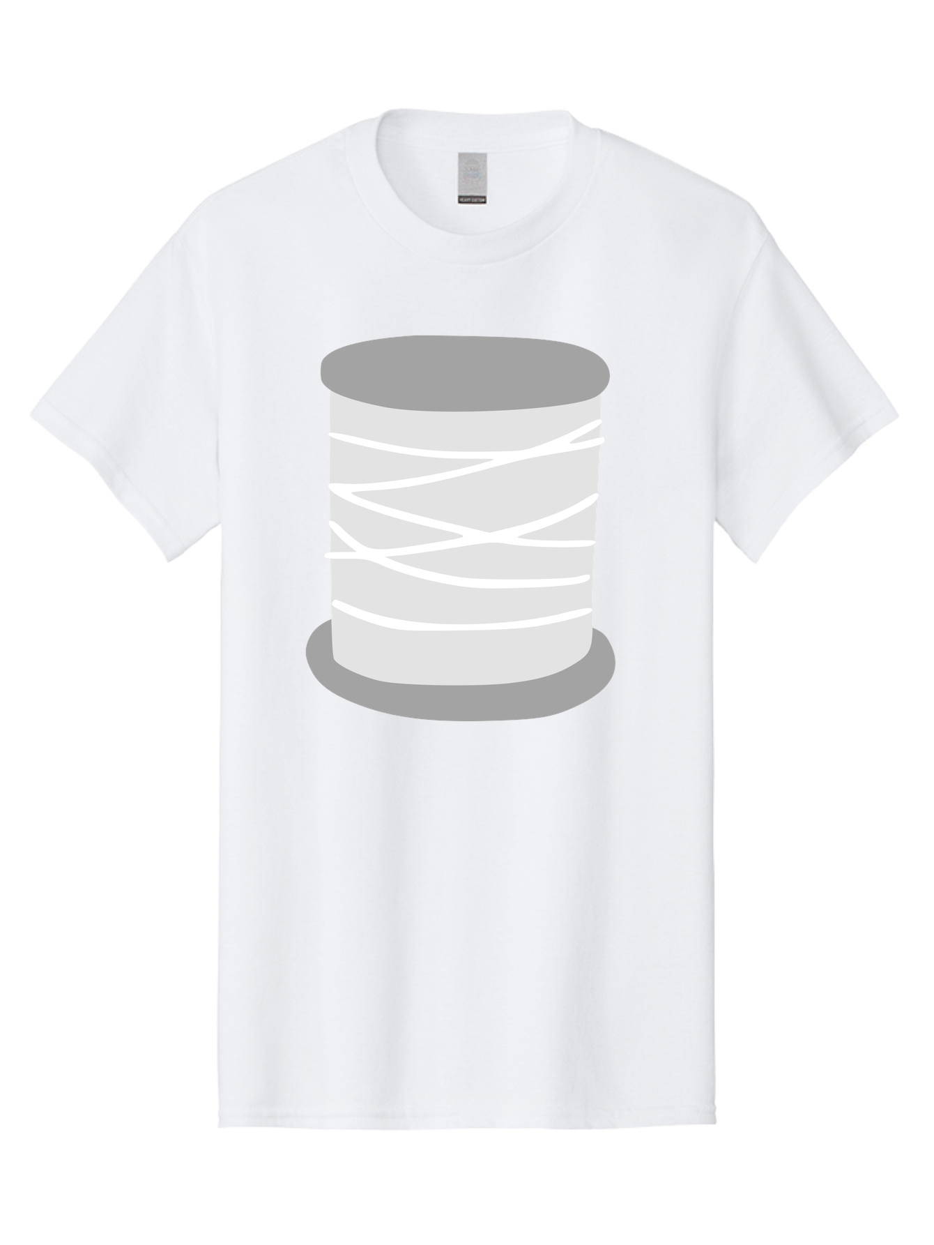 Spool-Of-Thread Men'S Graphic Tee, 100% Cotton, Comfortable Casual Summer Wear, Machine Washable, Spool Of Thread, Sewing Supplies, Crafting Essentials, White Thread, Gray Spool, Minimalist Design, Textile Crafting Aac117