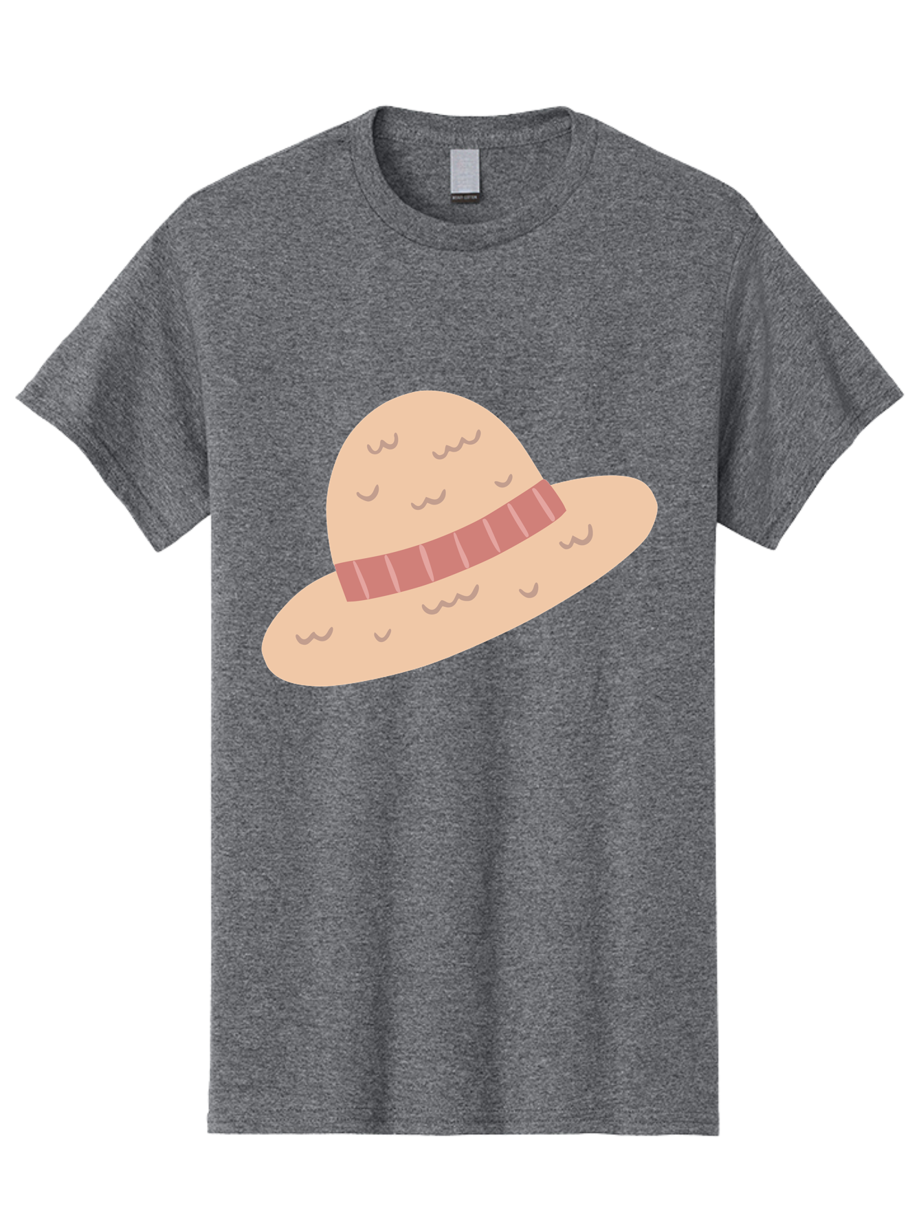 Straw-Hat Men'S Graphic Tee, 100% Cotton, Comfortable Casual Summer Wear, Machine Washable, Straw Hat With Ribbon Band, Summer Hat, Beachwear Fashion, Bohemian Style, Stylish Accessory, Outdoor Gear Aac118