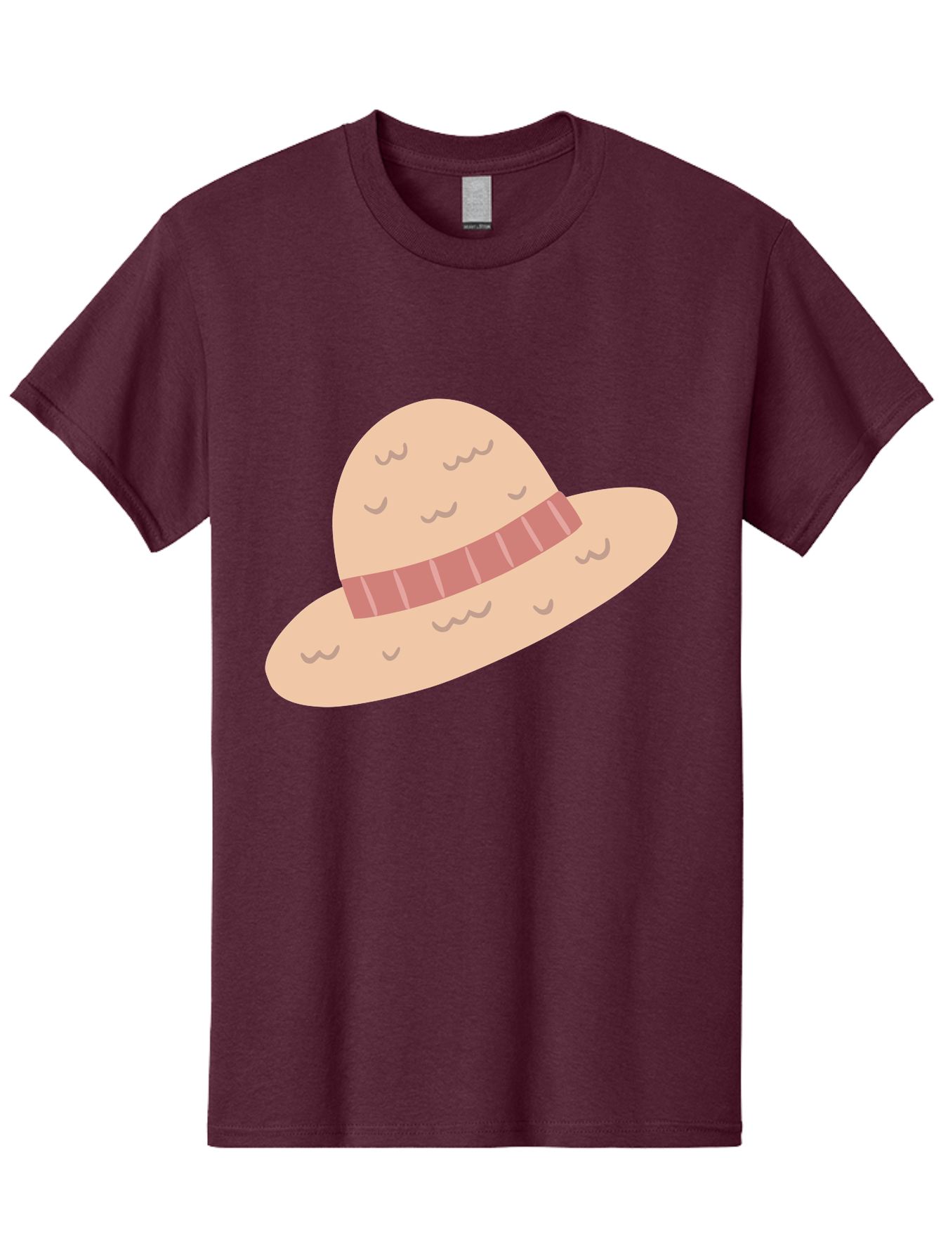 Straw-Hat Men'S Graphic Tee, 100% Cotton, Comfortable Casual Summer Wear, Machine Washable, Straw Hat With Ribbon Band, Summer Hat, Beachwear Fashion, Bohemian Style, Stylish Accessory, Outdoor Gear Aac118